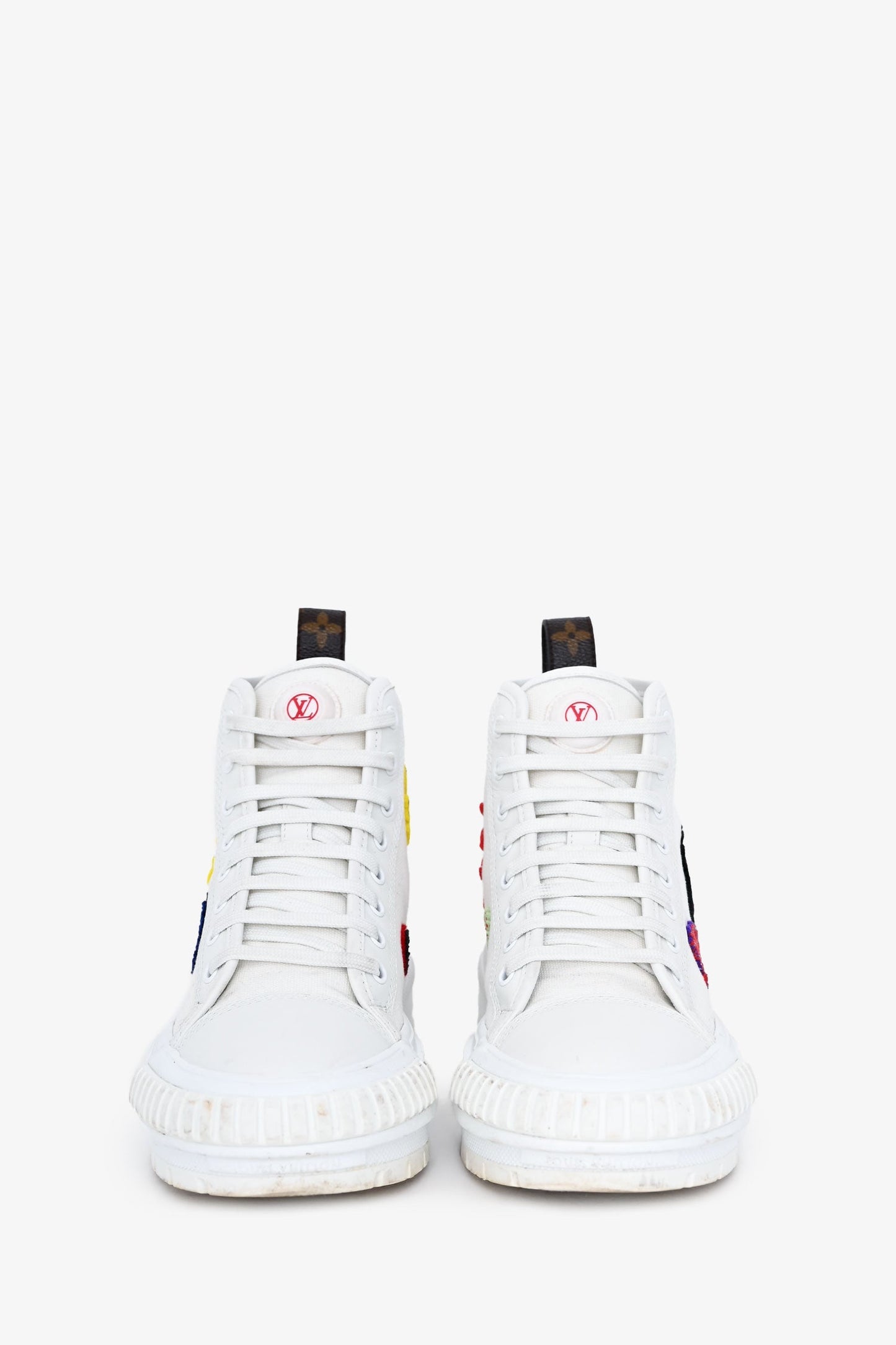 Louis Vuitton x Yayoi Kusama White/Multicolour 'Squad' Sneakers Size 36.5