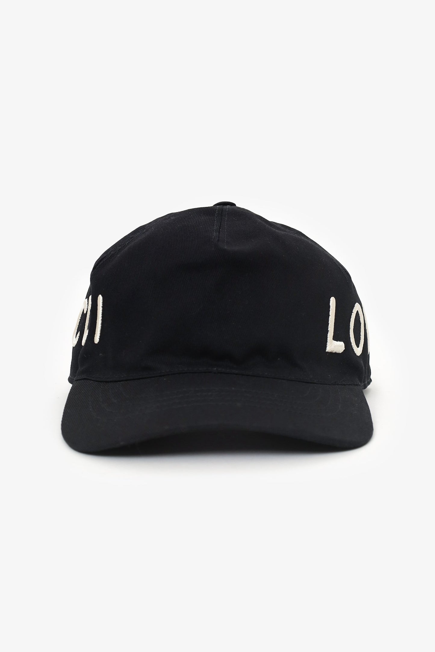 Gucci Black Canvas 'Loved' Embroidered Baseball Cap Size L