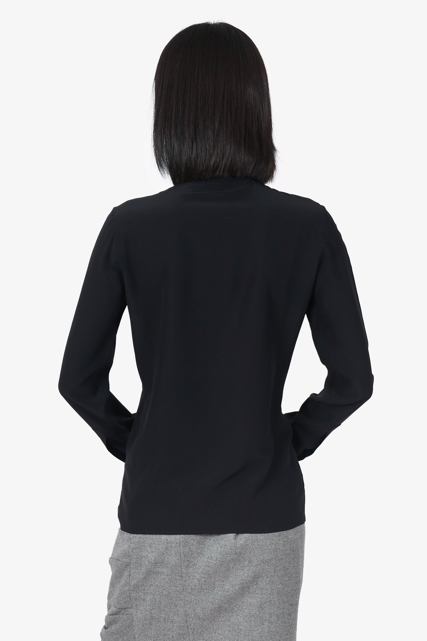 Gucci Black Silk Button Down Blo  Size 38