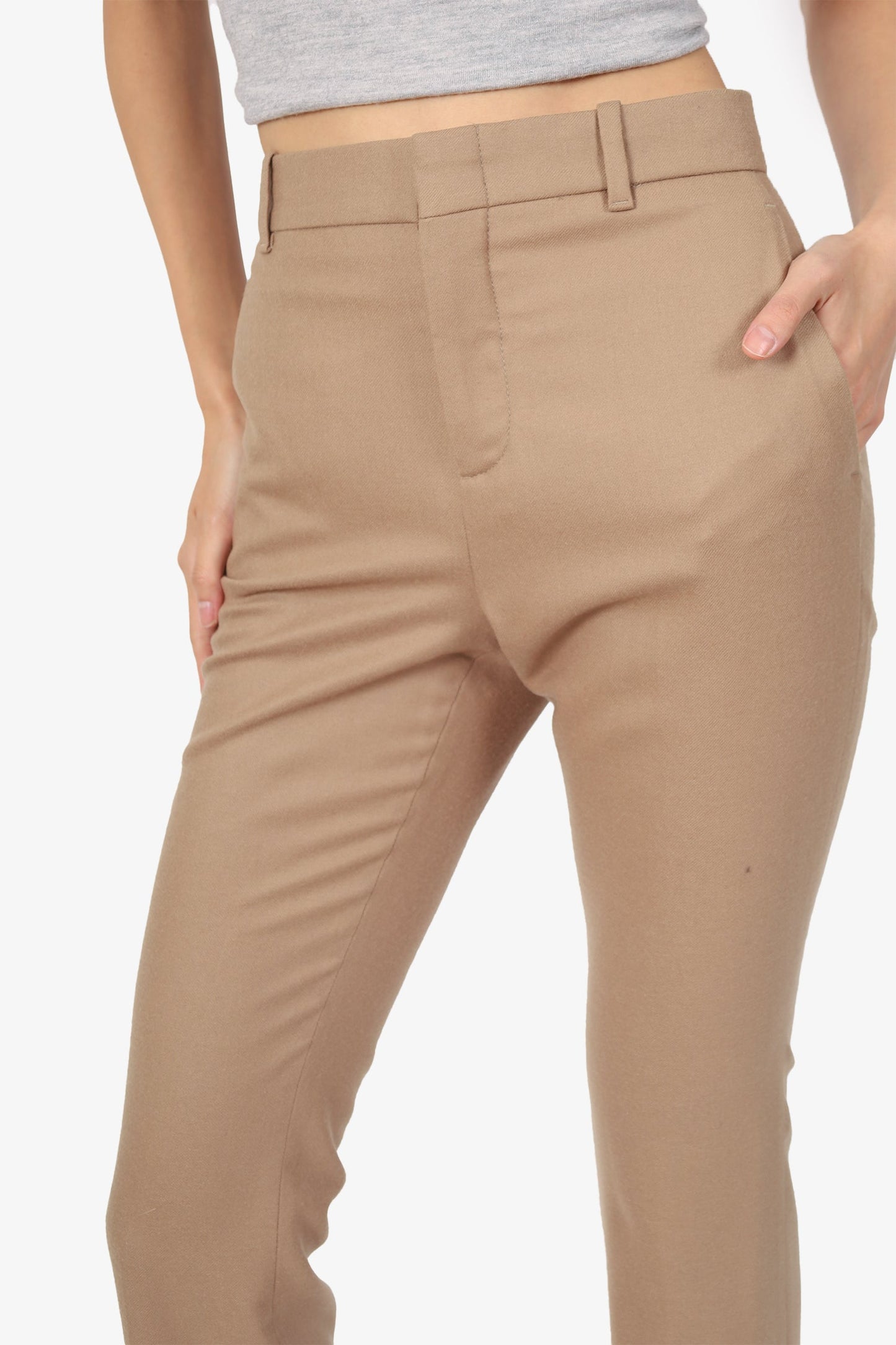 Gucci Beige Wool/Cashmere Straight Leg Tro rs Size 40