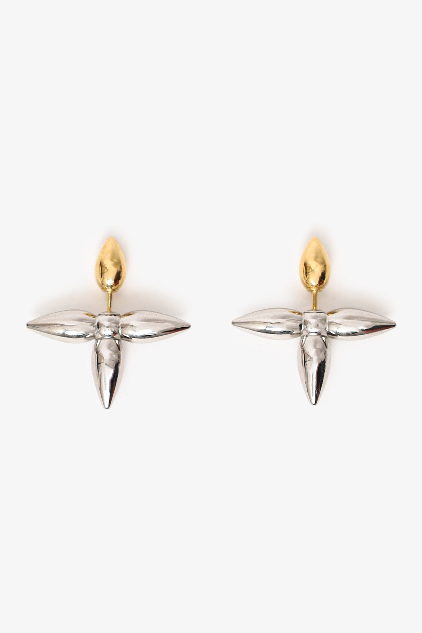 Louis Vuitton Gold/Silver Tone 'Louisette' Earrings