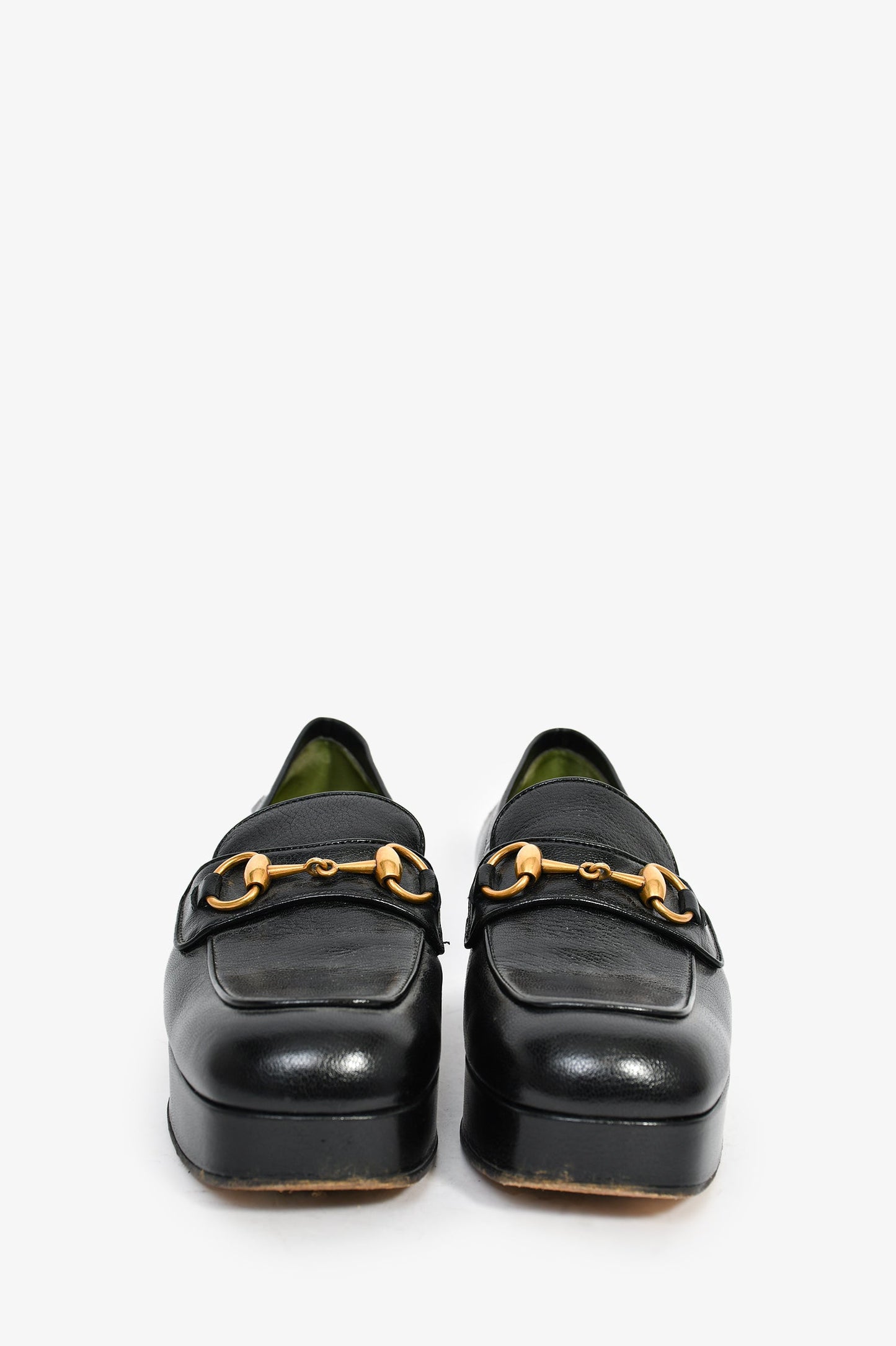 Gucci Black Leather Horsebit Loafers Size 37.5