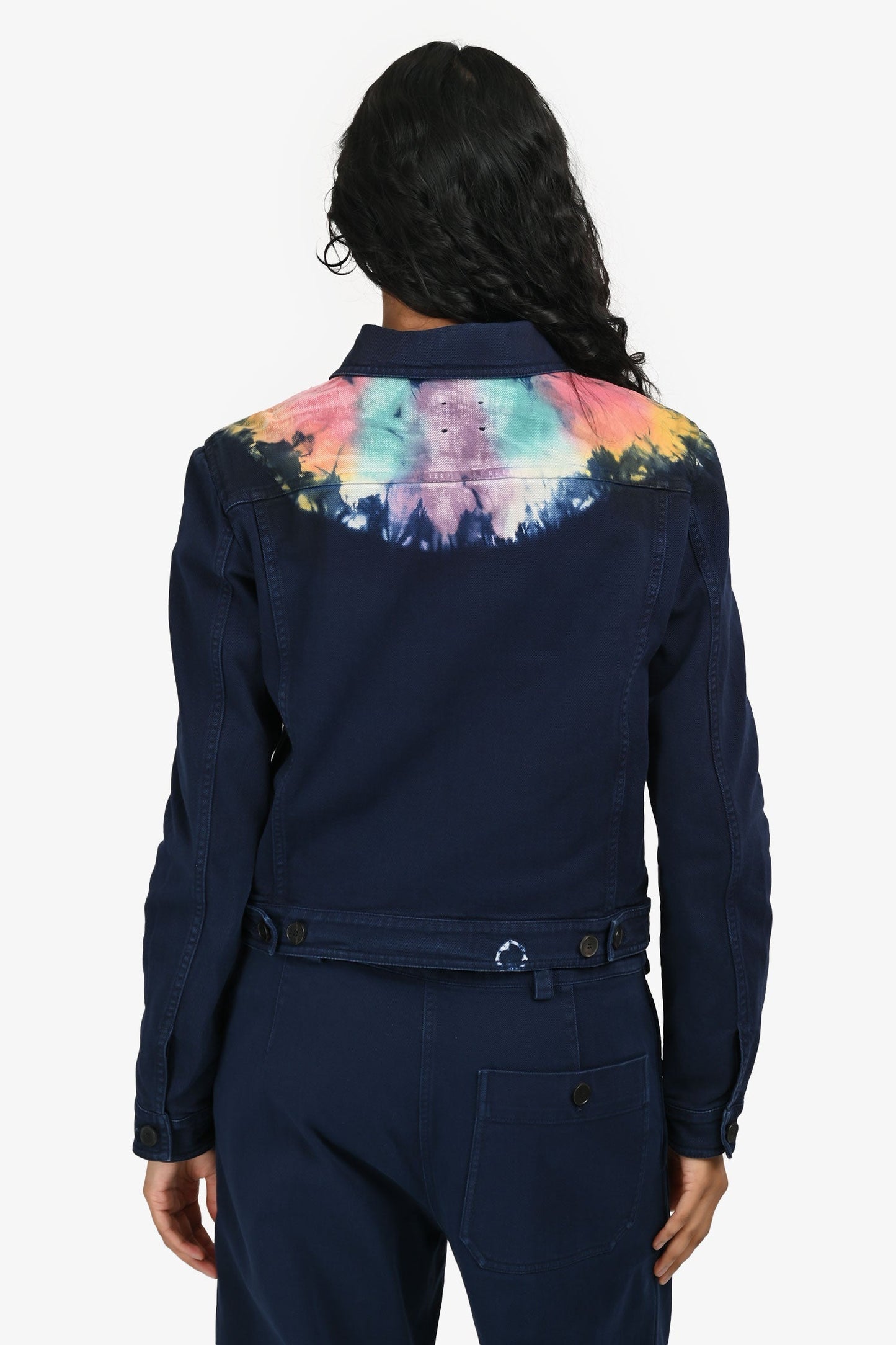 Christian Dior Navy Denim Tie Dye Jacket + Pants Sets Size 4/6