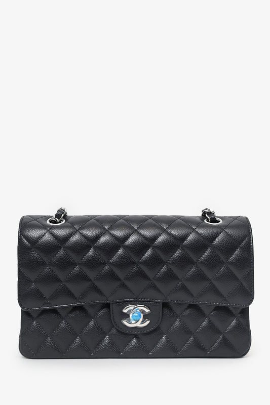 Pre-Loved Chanel™ 2024 Black Caviar SHW Medium Double Flap