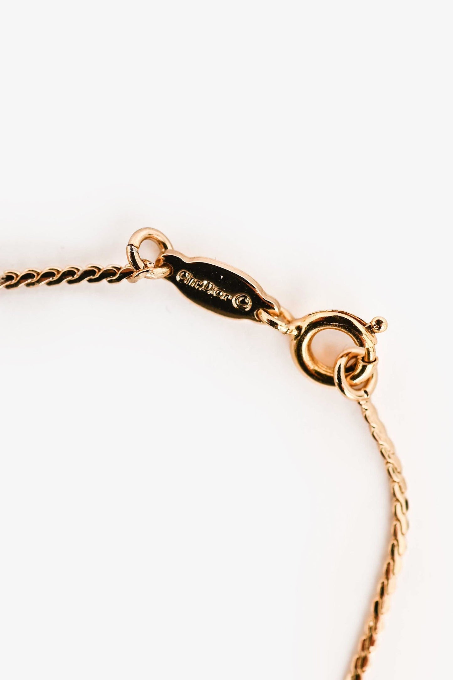 Christian Dior   Gold Tone Metal Logo Bracelet