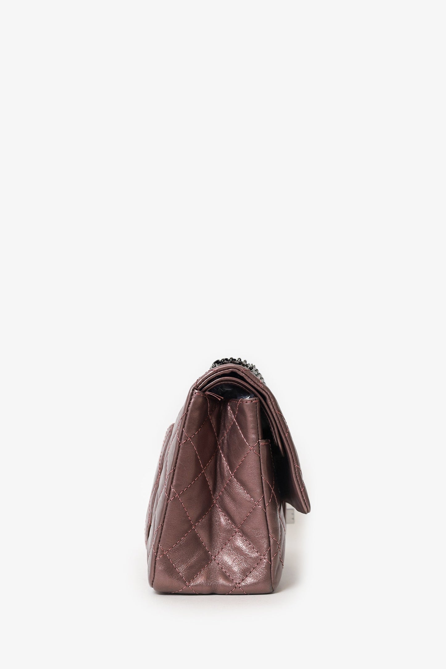 Pre-Loved Chanel™ 2008-09 Brown Metallic Aged Calfskin Quilted 2.55 Reissue Shoulder Bag