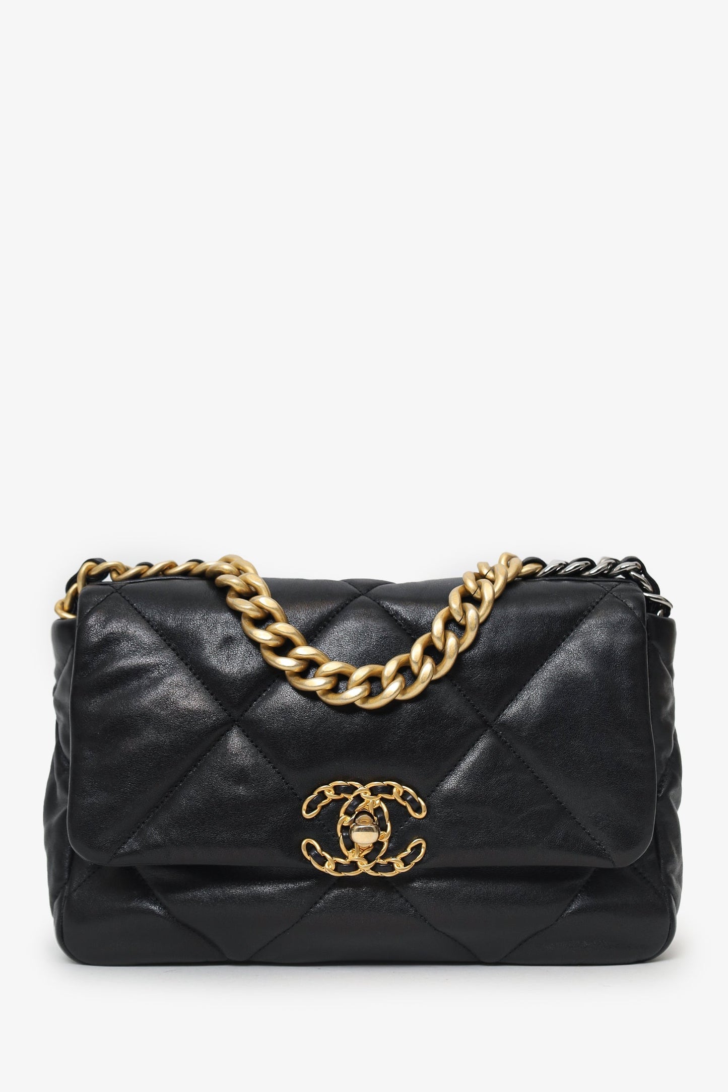 Pre-Loved Chanel™ 2019 Black Leather 19 Flap Bag