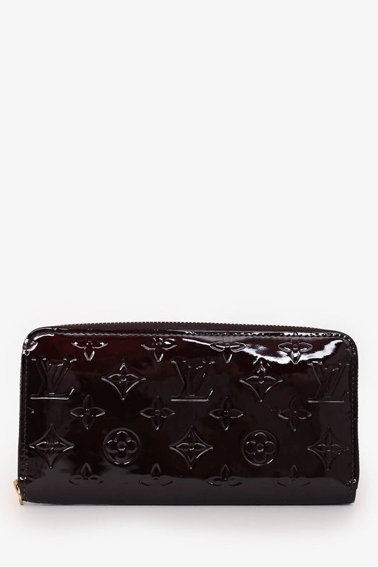 Louis Vuitton Burgundy Monogram Vernis Zippy Wallet