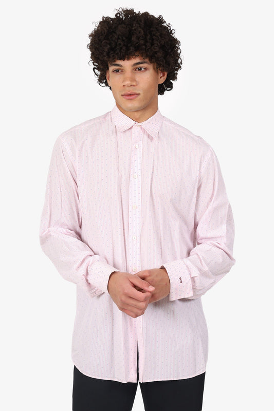 Prada Pink/Blue Cotton Shirt Size 44 Mens