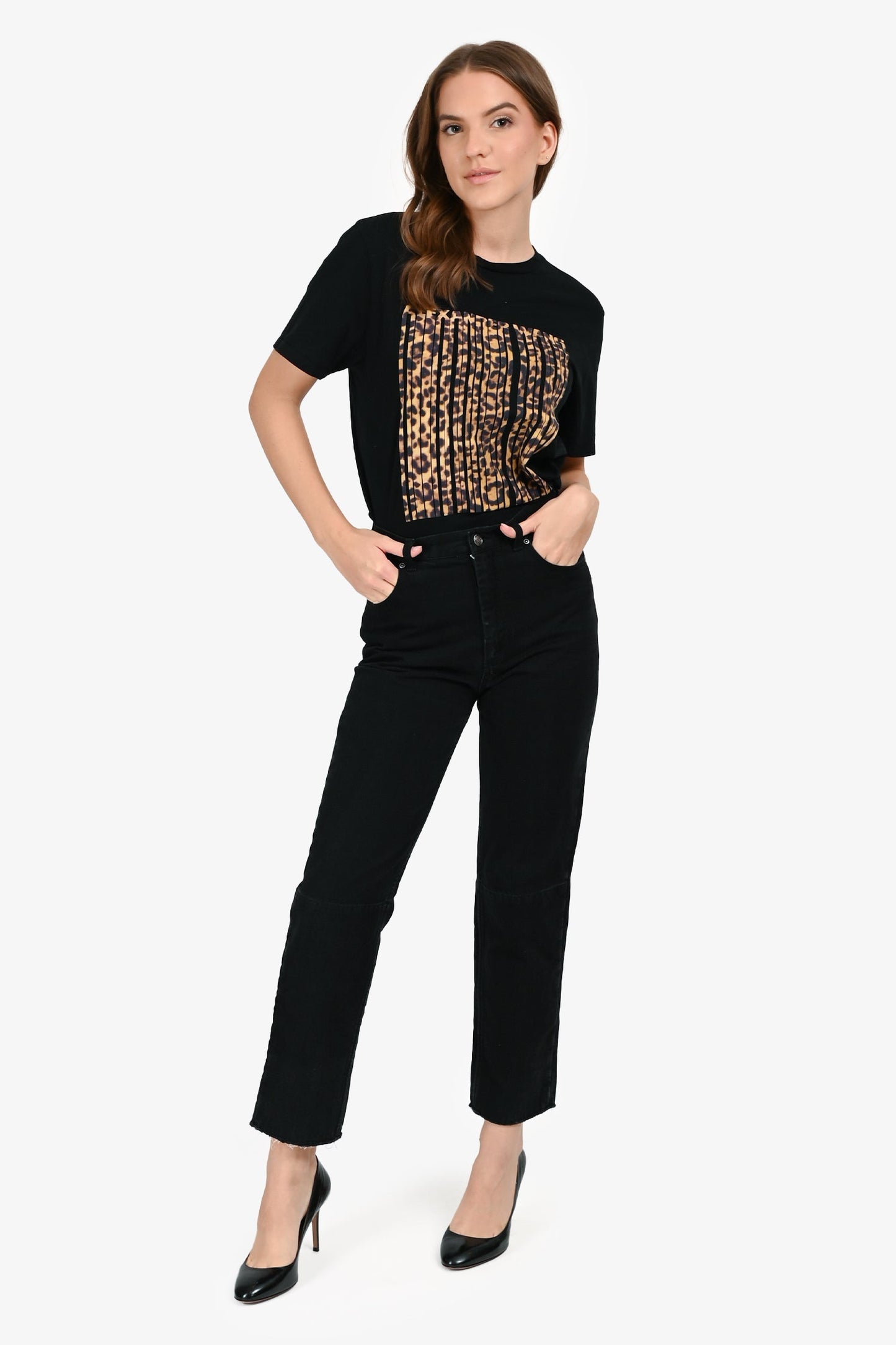 Celine Black High Waisted Straight Jeans Size 36