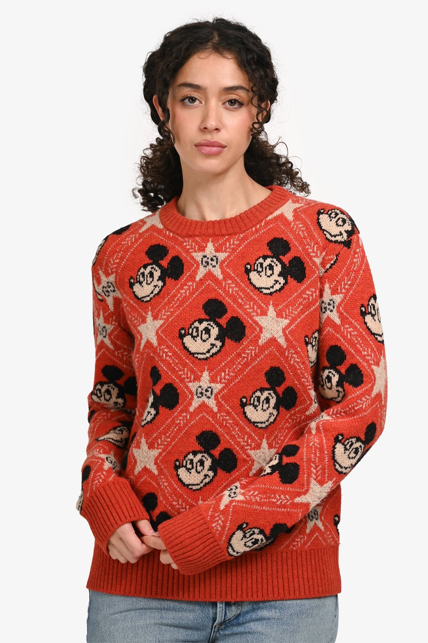 Gucci x Disney Orange Wool/Alpaca Mickey Mo  Sweater