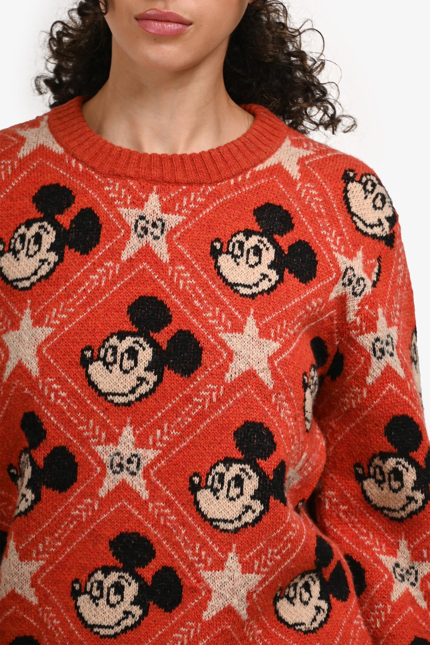 Gucci x Disney Orange Wool/Alpaca Mickey Mo  Sweater