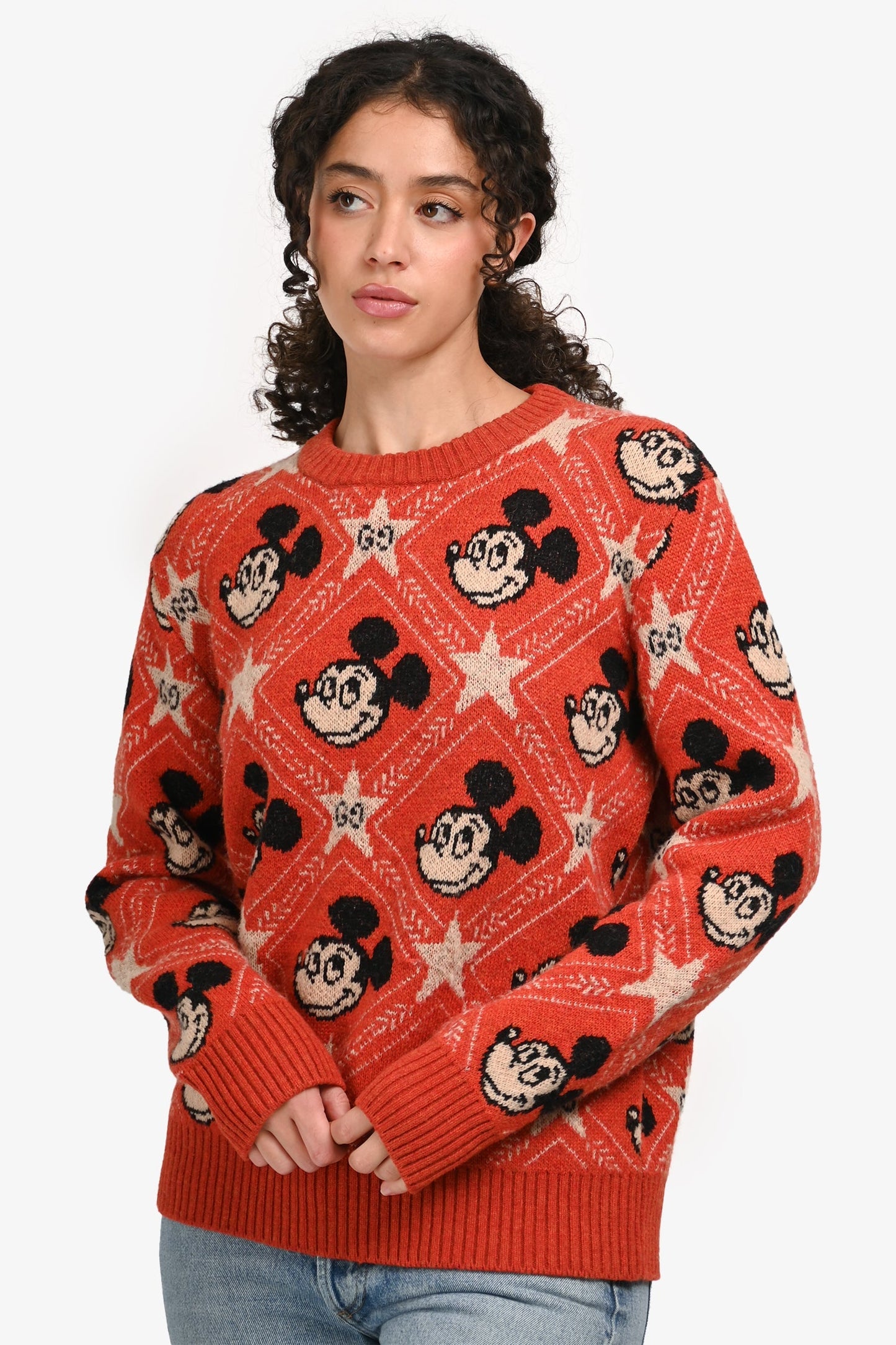 Gucci x Disney Orange Wool/Alpaca Mickey Mo  Sweater