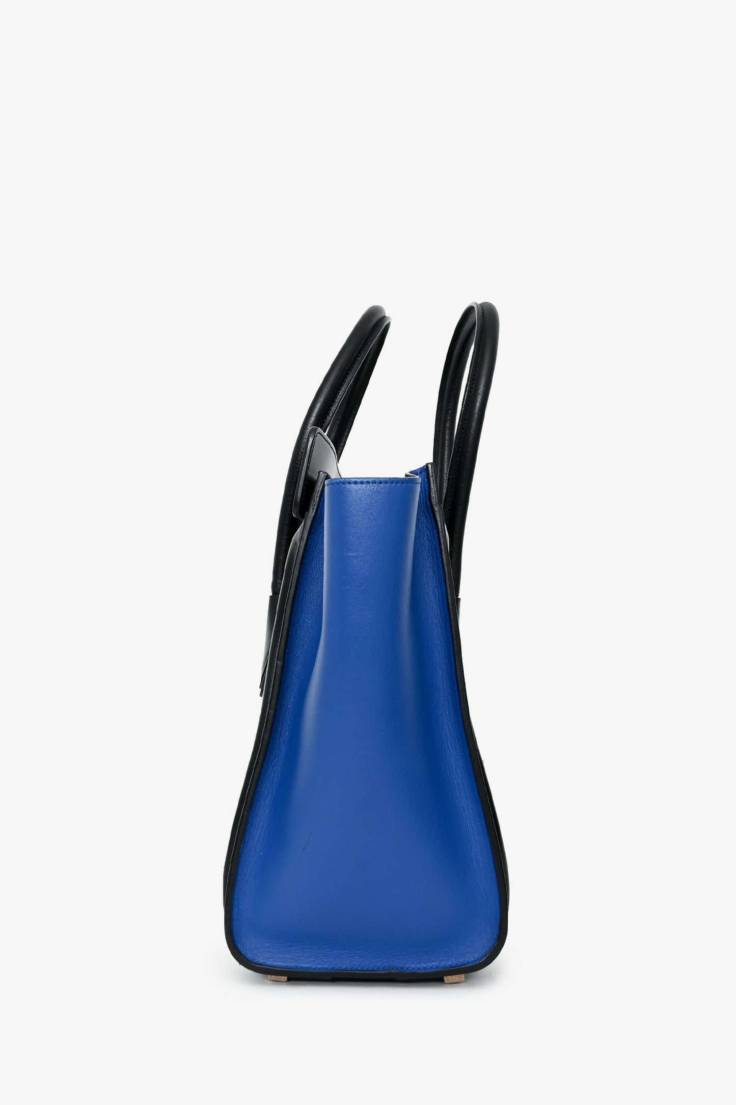 Celine Black/Blue/Taupe Leather Micro Luggage Bag