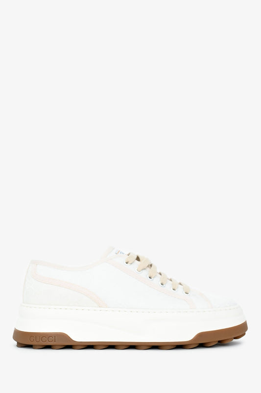 Gucci White Tennis Trek Low Top Sneaker Size 8 Men