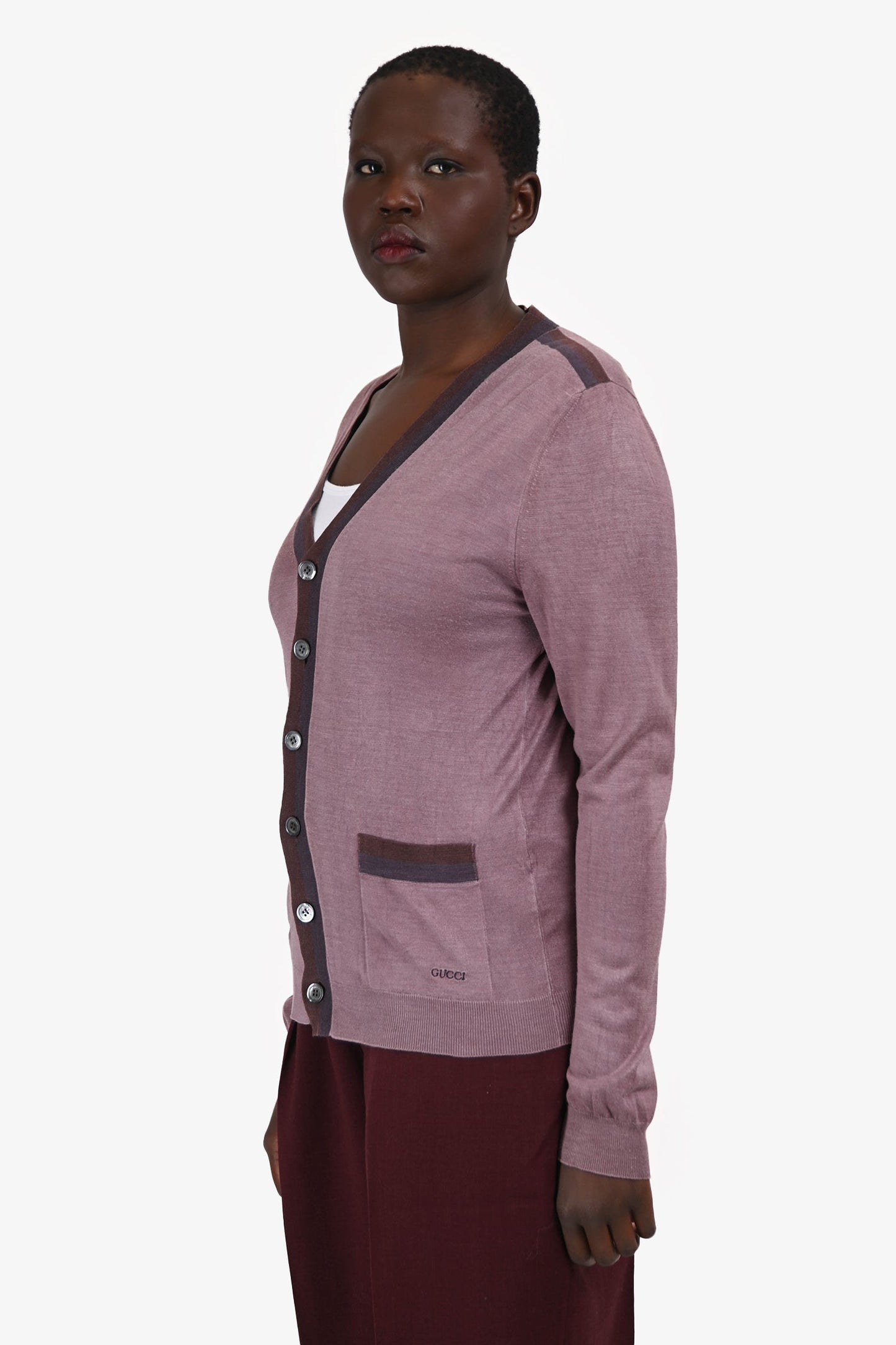 Gucci   Purple Silk Cardigan Size M