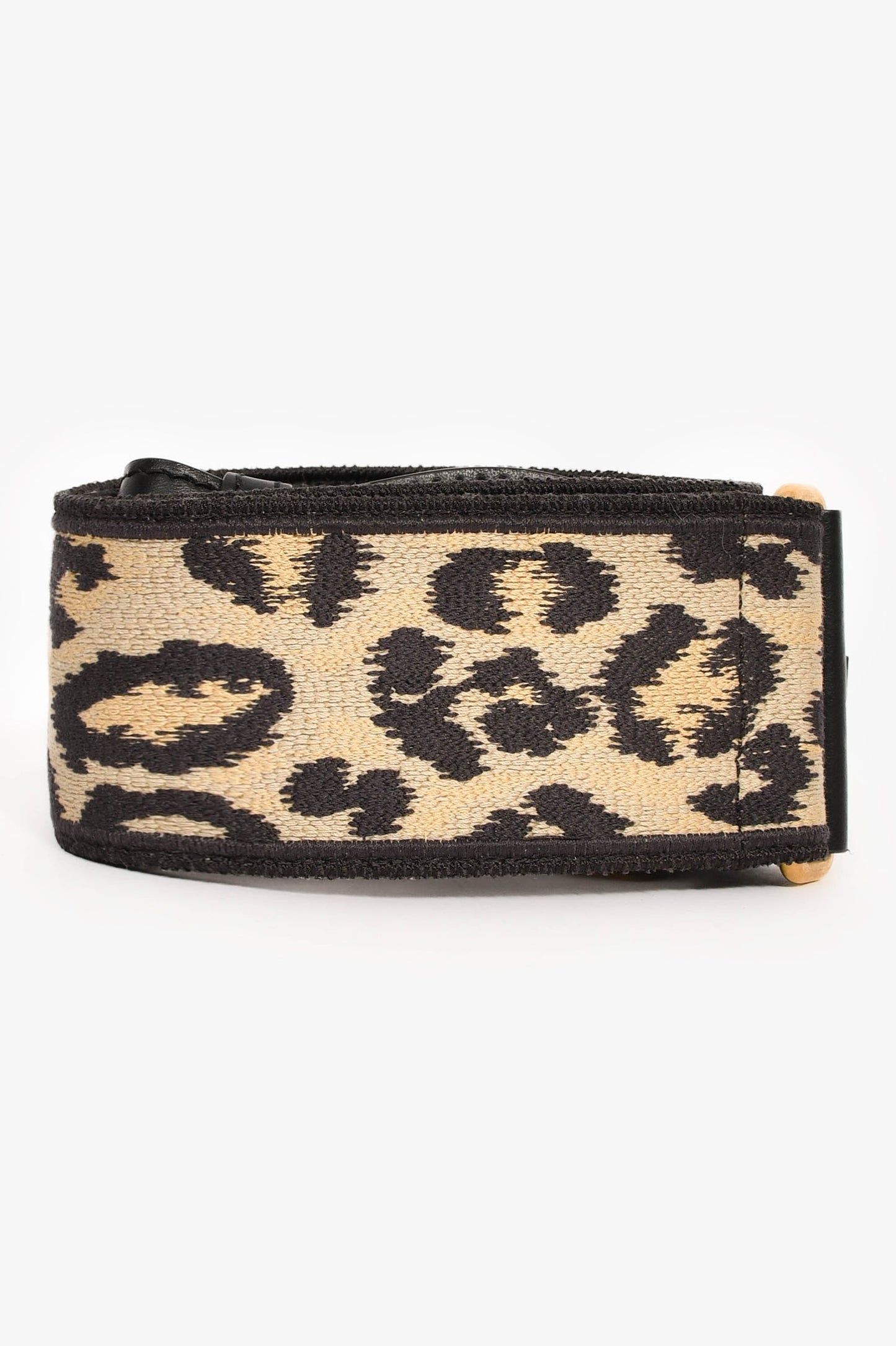Christian Dior Black/Gold Leopard Jacquard Guitar Bag Strap