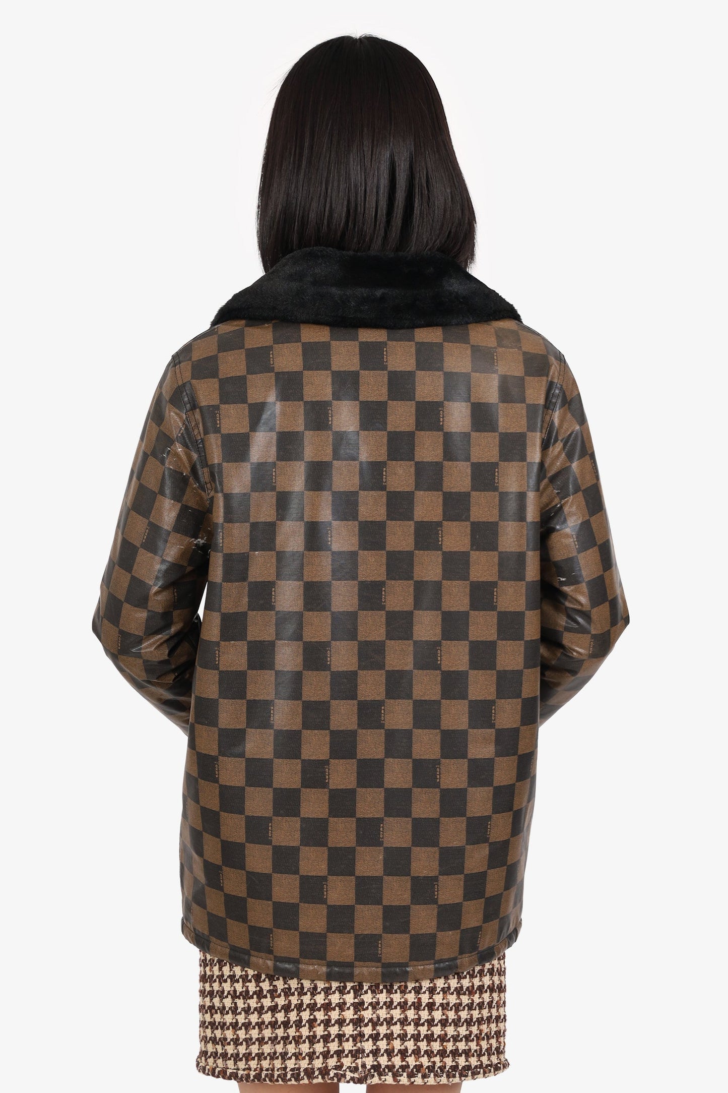 Fendi Black/Brown Teddy Lining Puffer Jacket Size 40