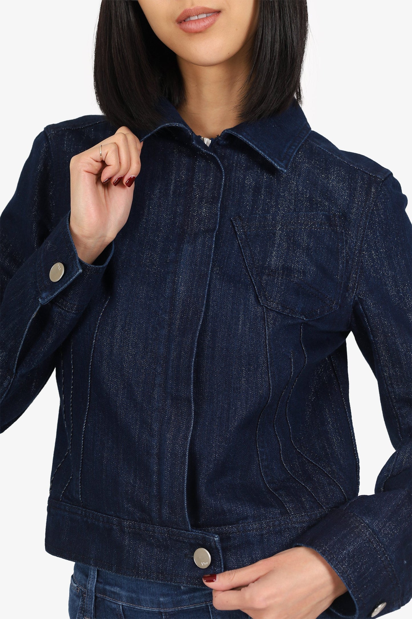 Christian Dior Blue Sparkly Denim Jacket Size 6