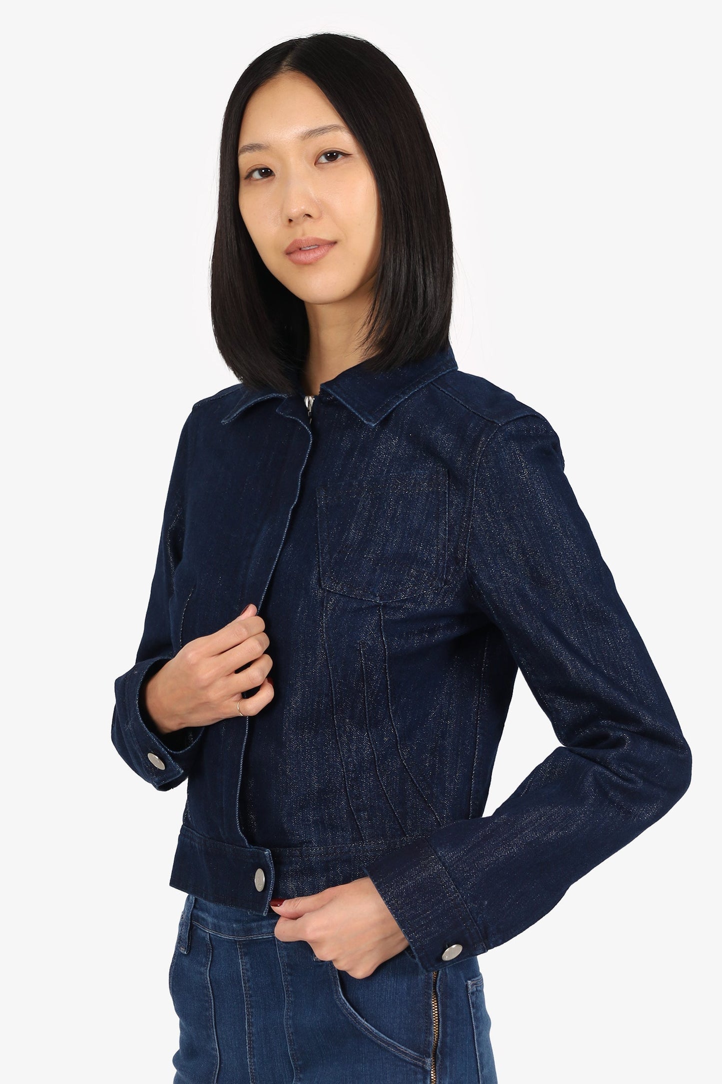 Christian Dior Blue Sparkly Denim Jacket Size 6