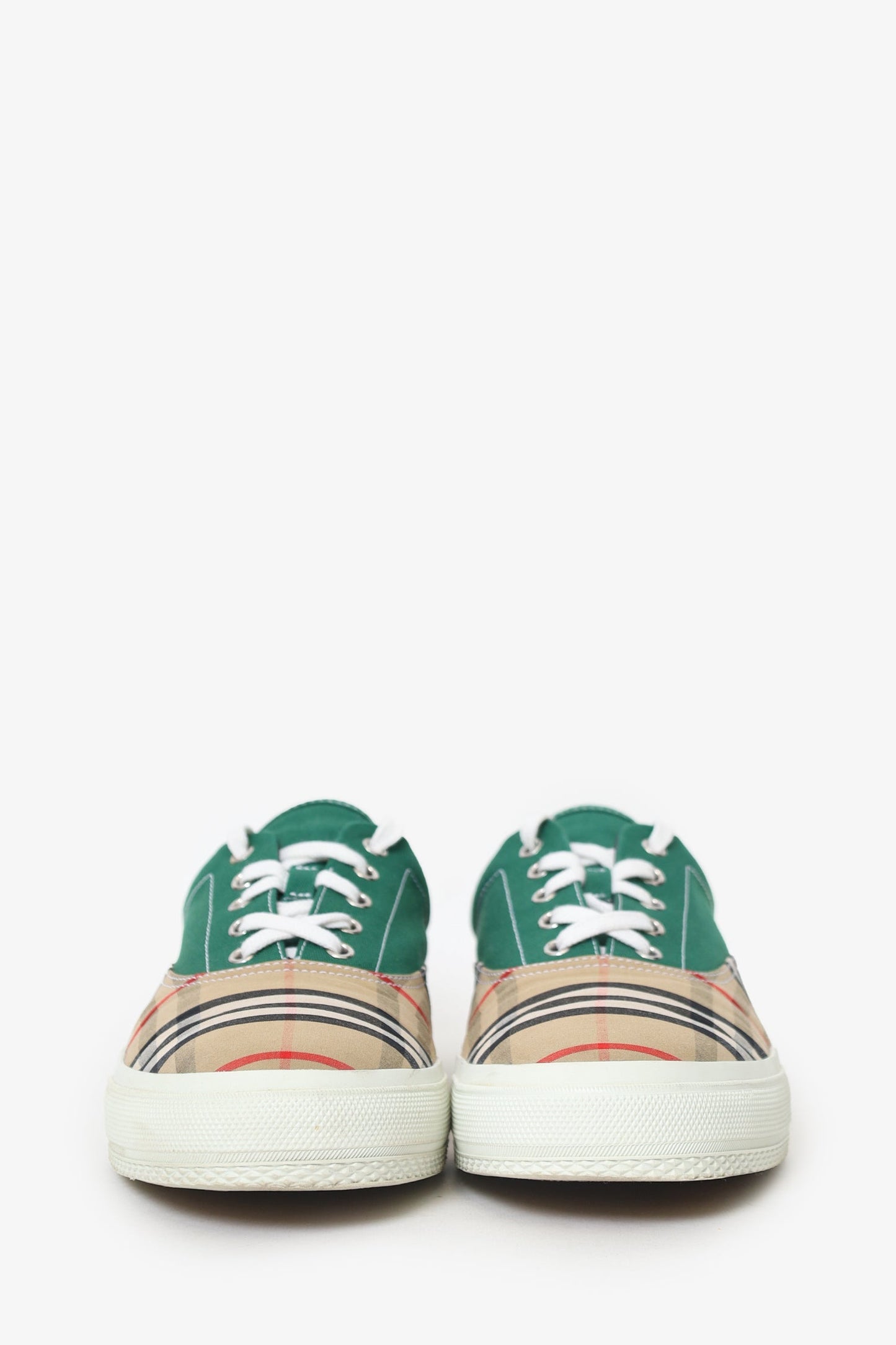 Burberry Green/Nova Check 'Skate' Low Top Shoes Size 45 Mens