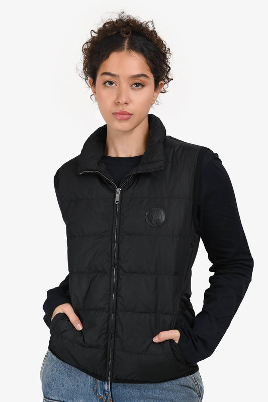 Gucci Black Logo Patch Down Vest Size 42