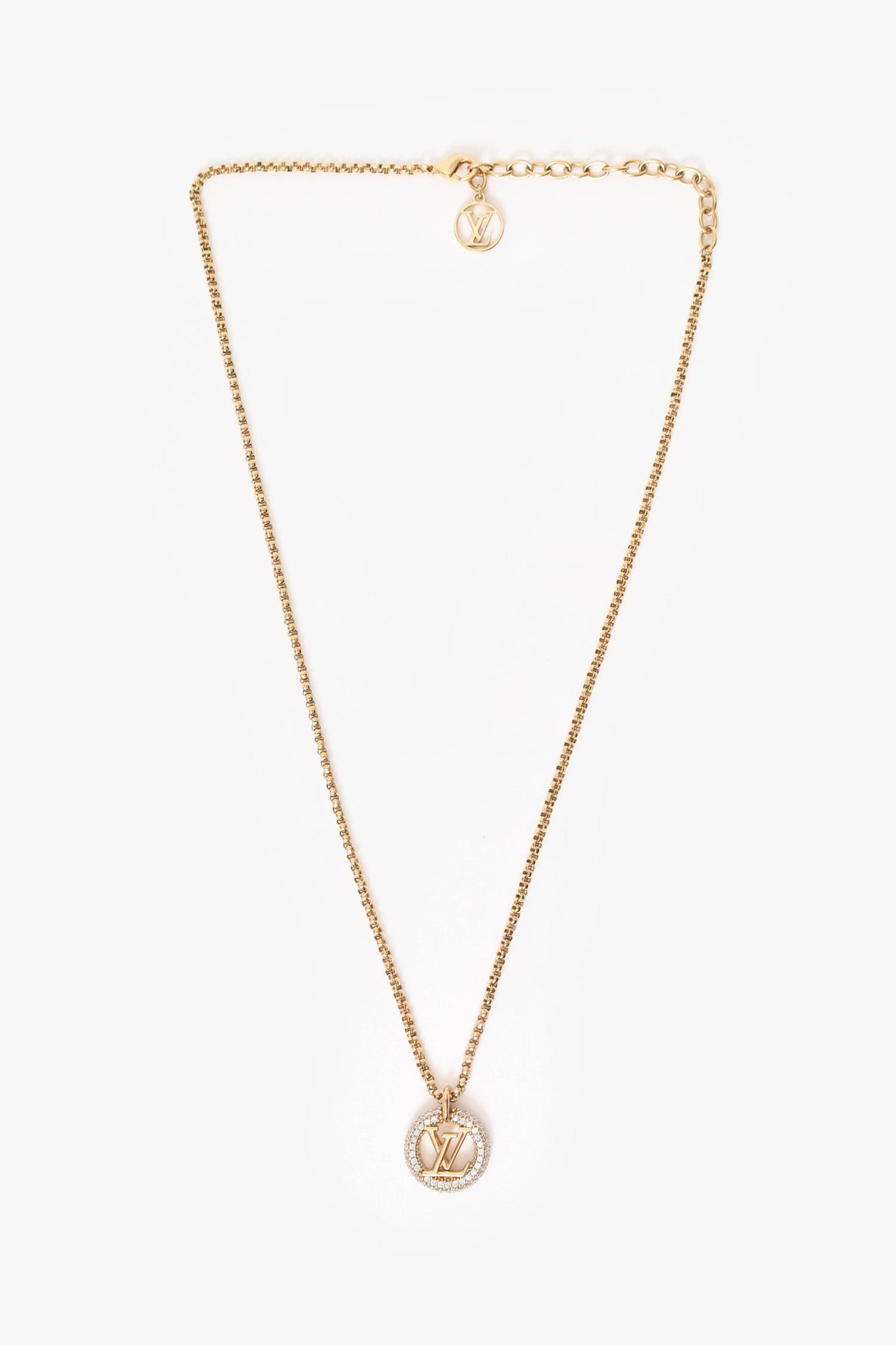 Louis Vuitton Gold Tone Crystal Embellished Louise by Night Necklace