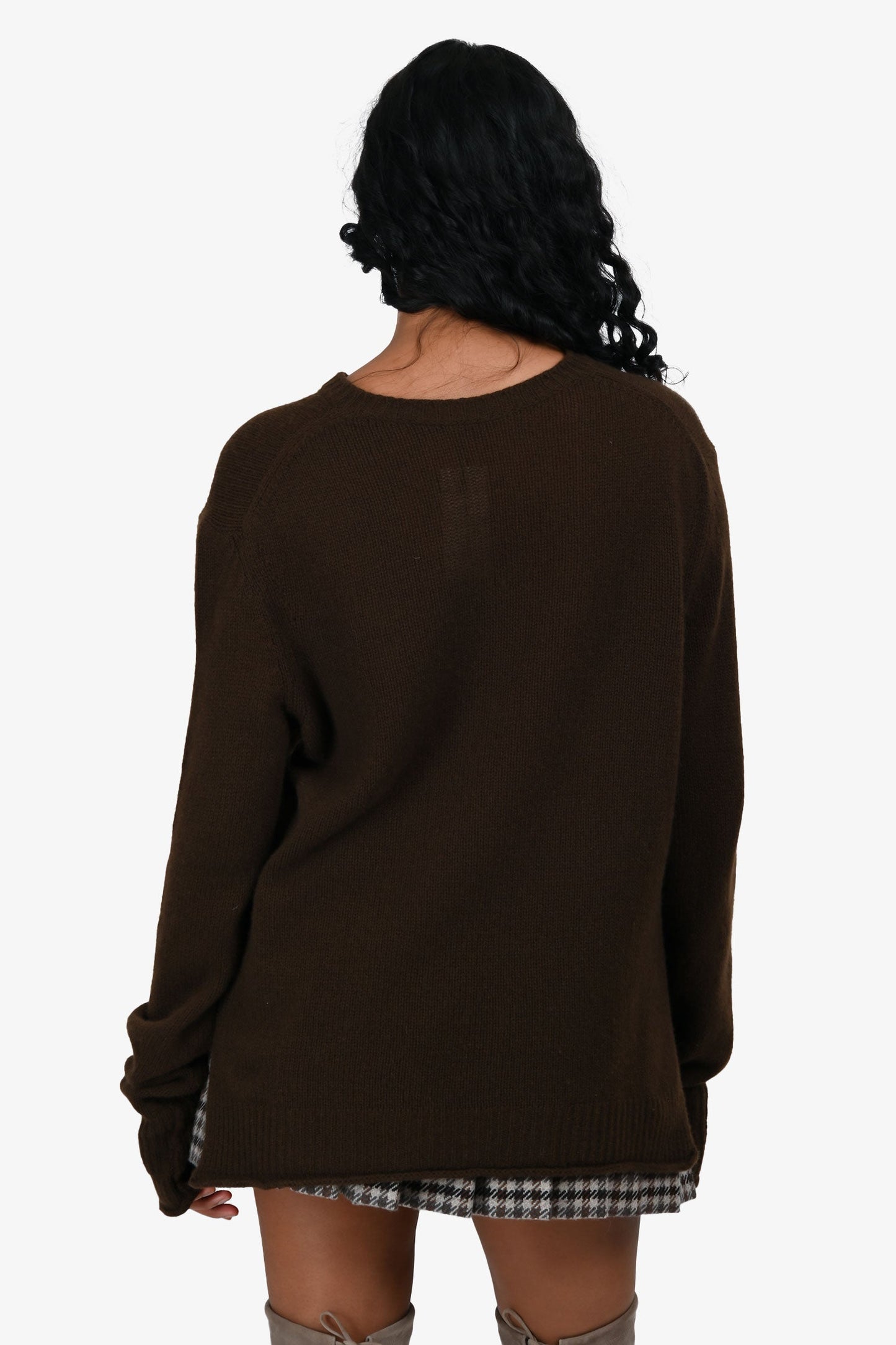 Celine   Brown Cashmere Knit Crewneck Sweater Size M
