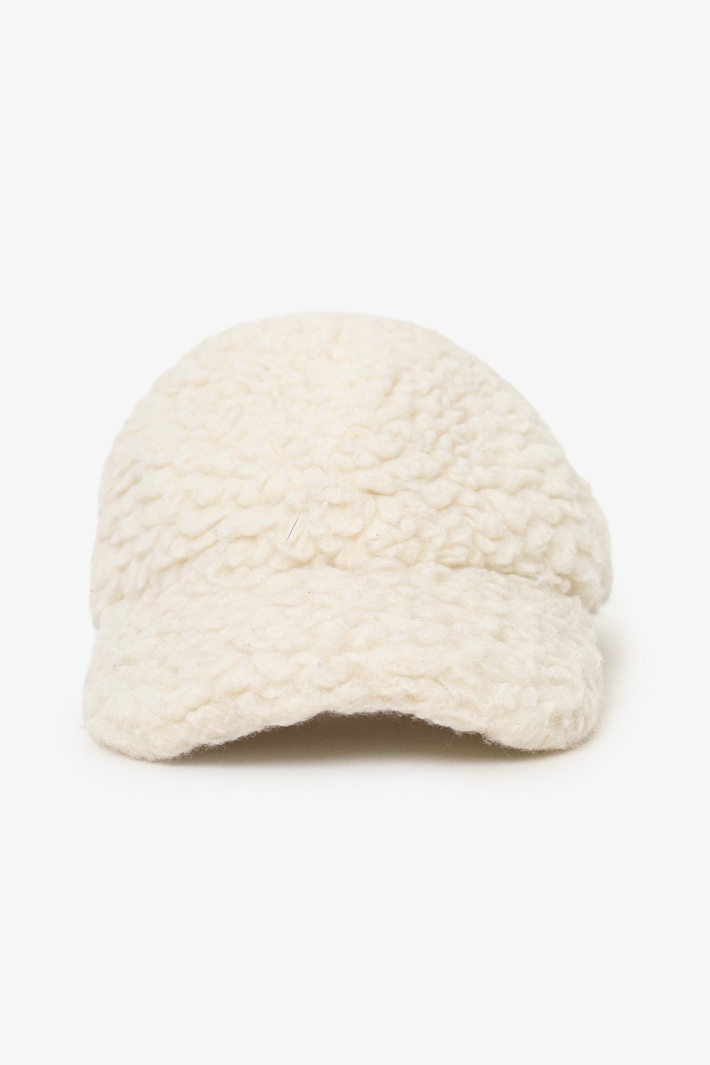 Prada White Wool Teddy Baseball Cap Size L