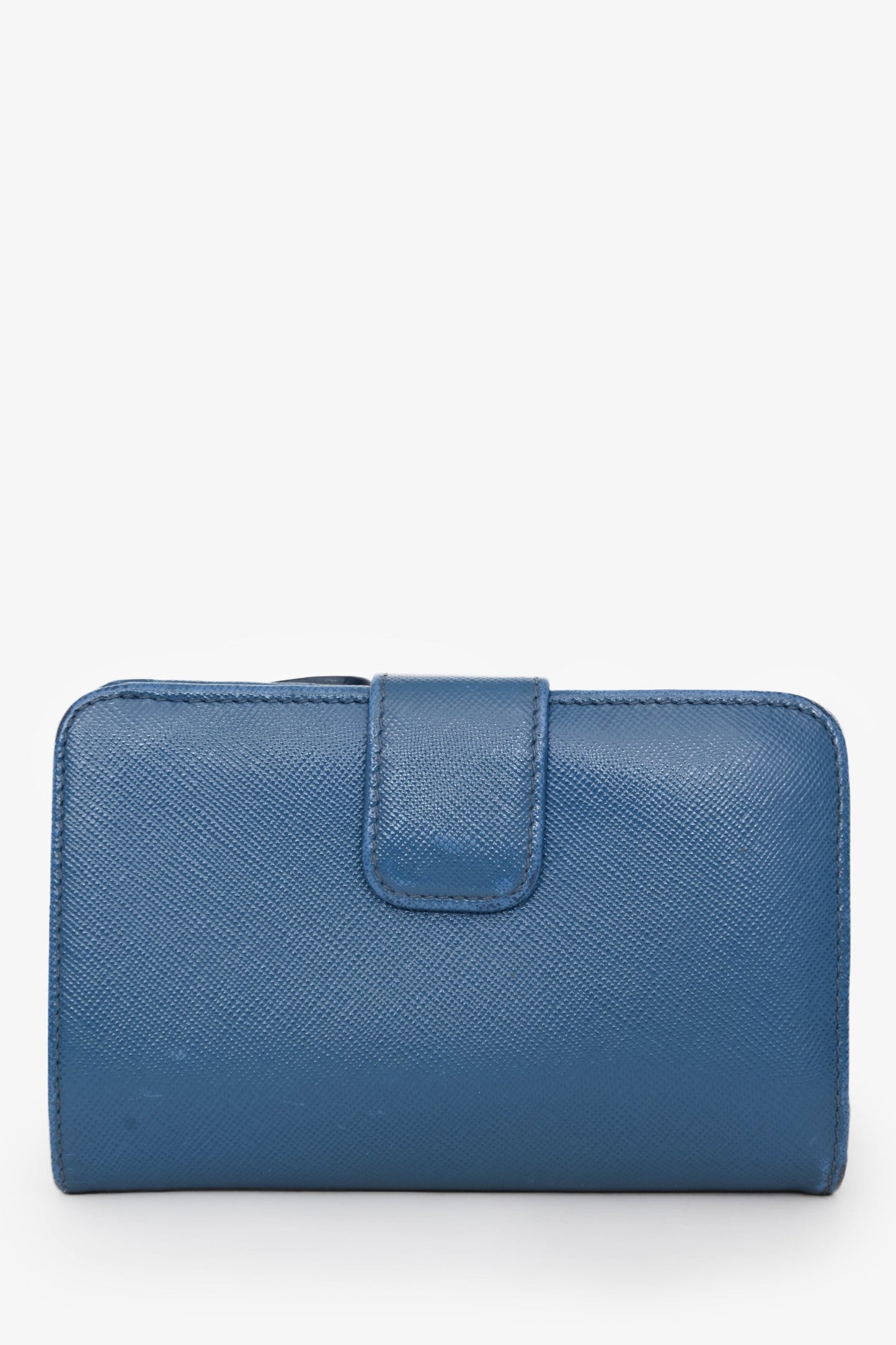 Prada Blue Saffiano Leather Small Wallet