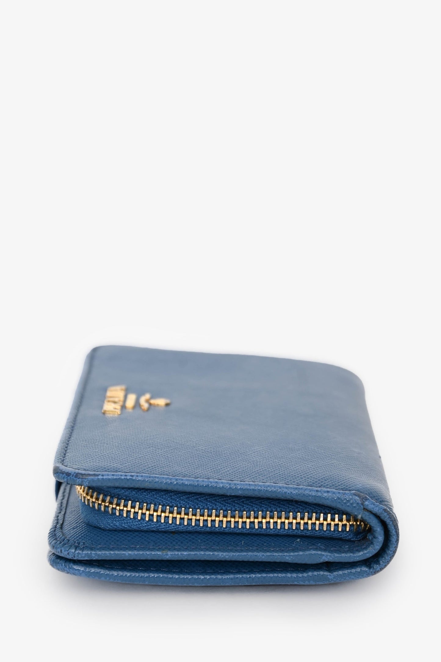 Prada Blue Saffiano Leather Small Wallet