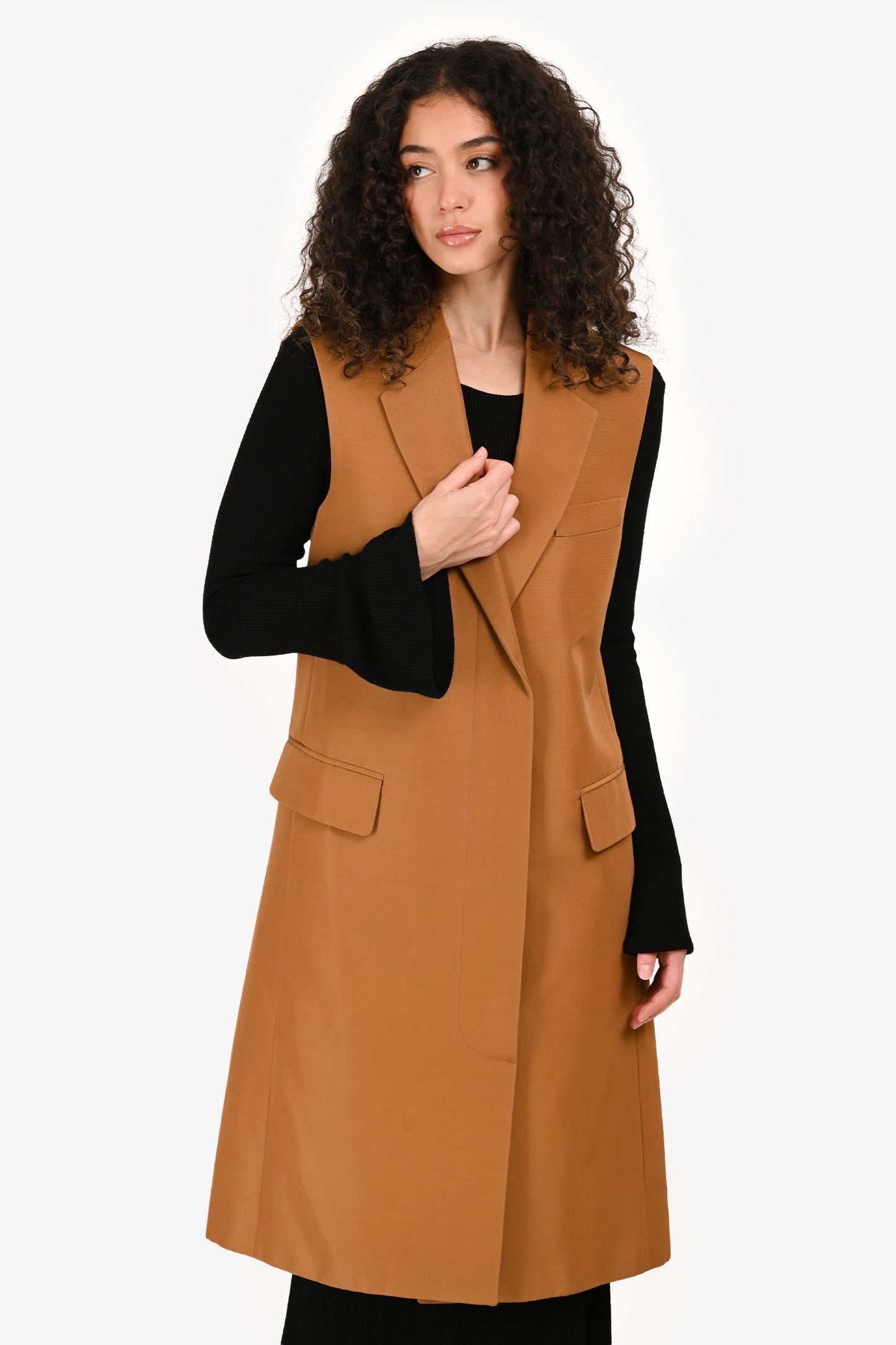 Gucci Brown Long Vest Jacket Size 40