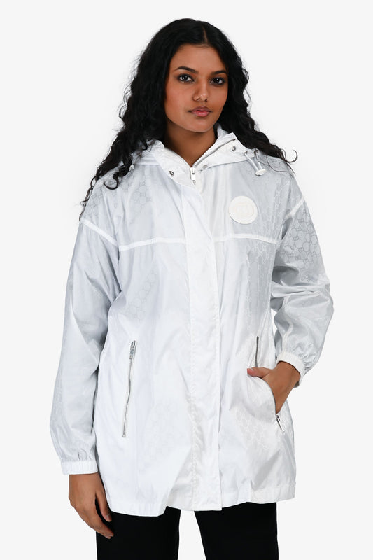 Gucci White GG Monogram Windbreaker Size 36