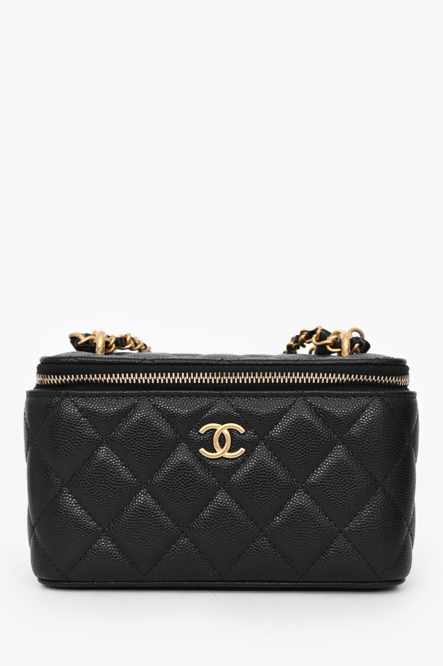 Pre-Loved Chanel™ Black Caviar Leather Vanity Crossbody with AirPod case