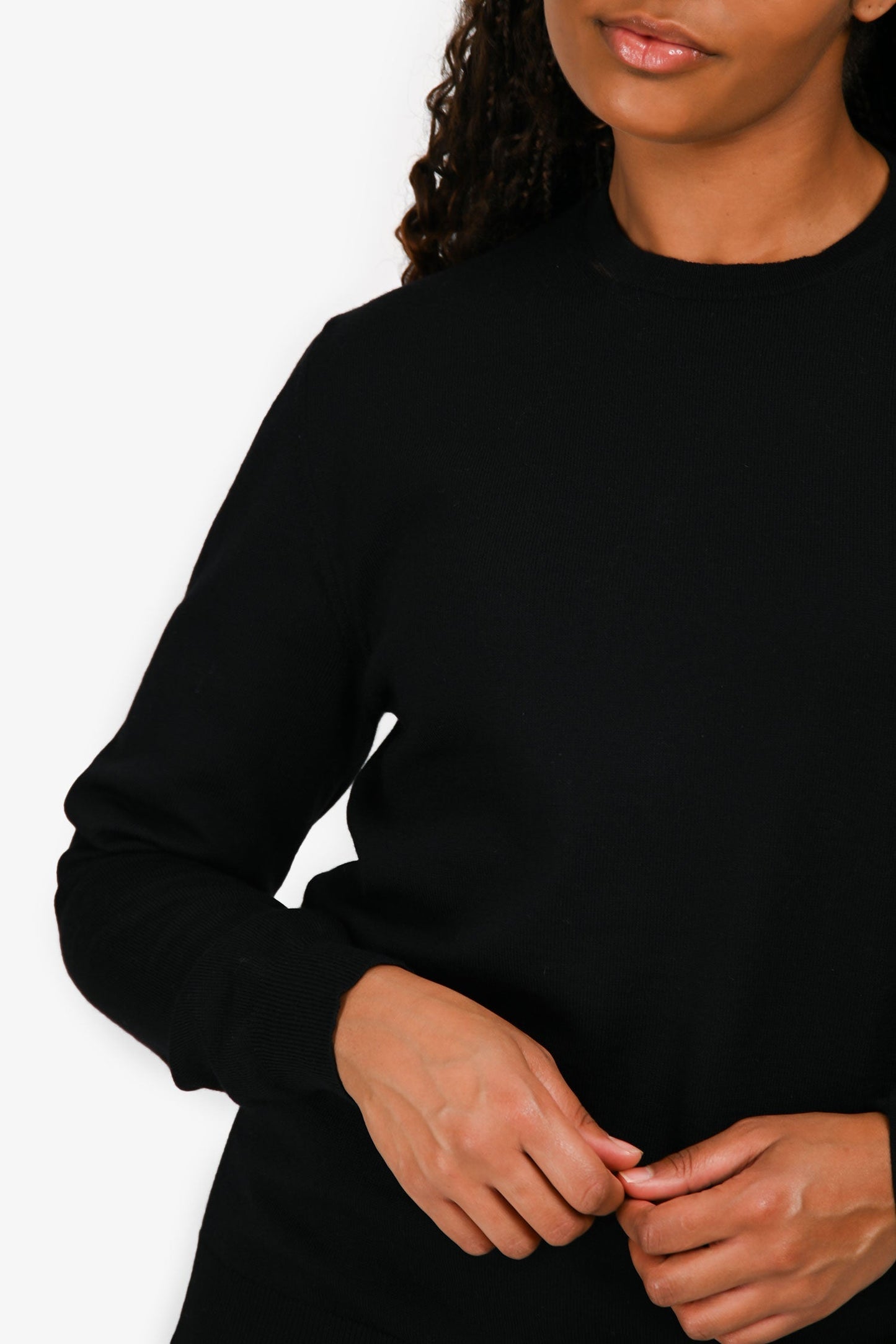 Prada Black Wool Knit Crewneck Sweater Size 48 Mens
