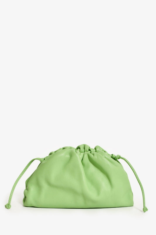 Bottega Veneta Green Leather Mini Pouch