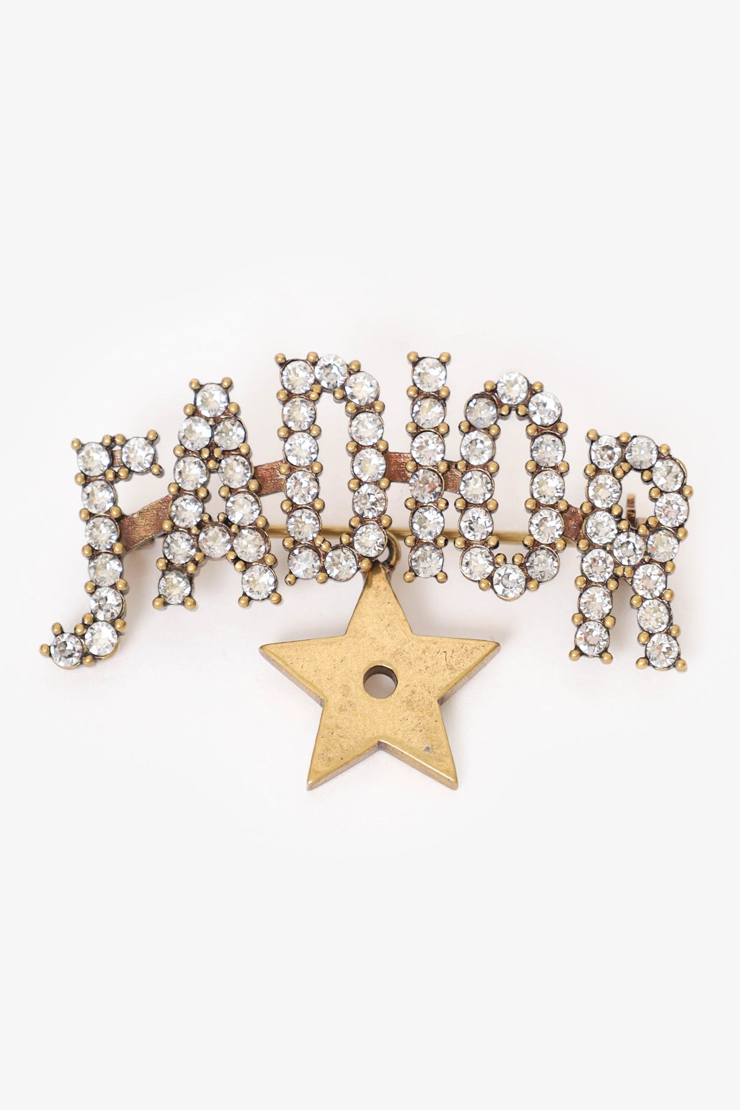 Christian Dior Gold-Tone Metal Crystal J'adior Brooch