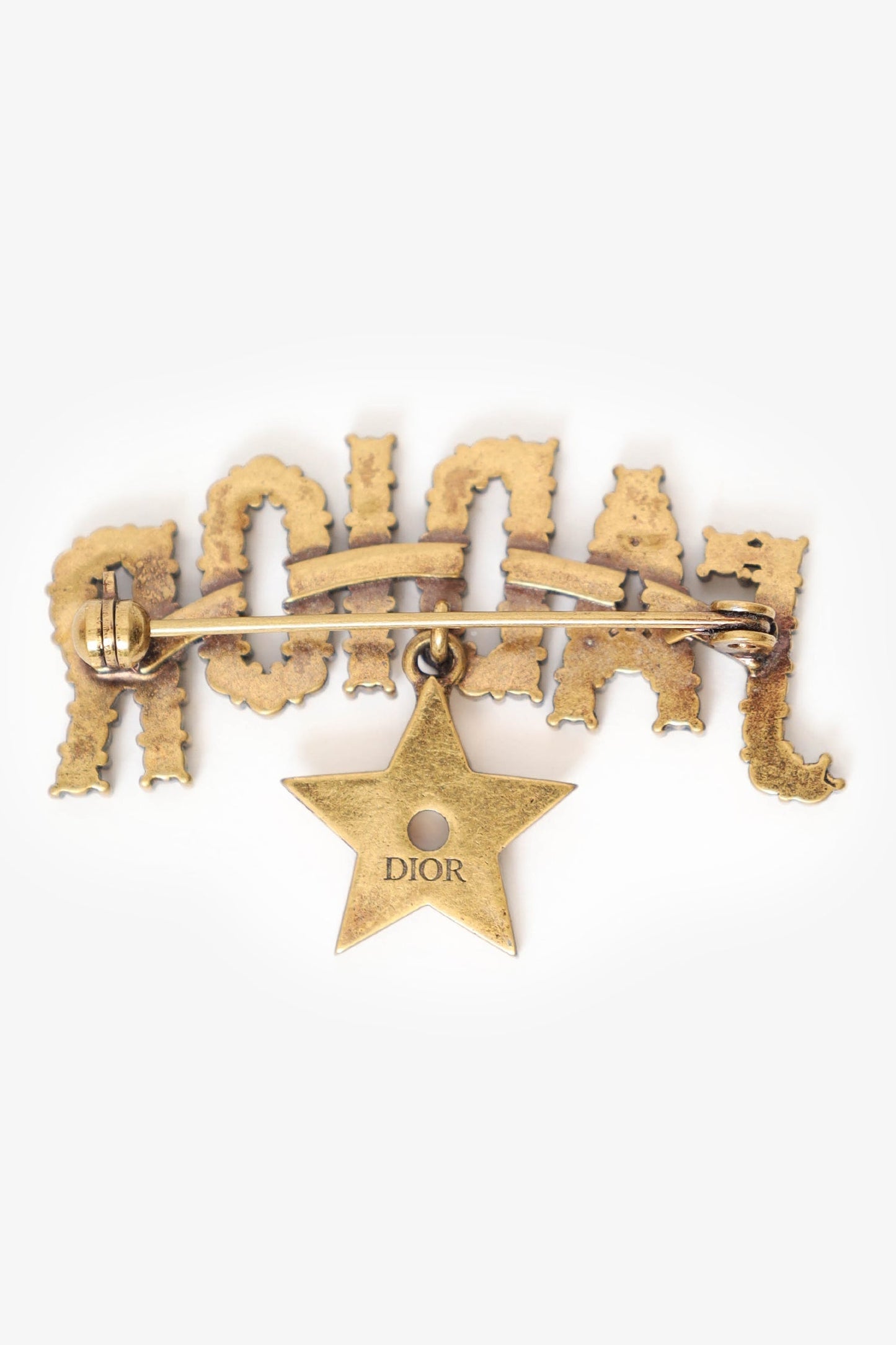 Christian Dior Gold-Tone Metal Crystal J'adior Brooch