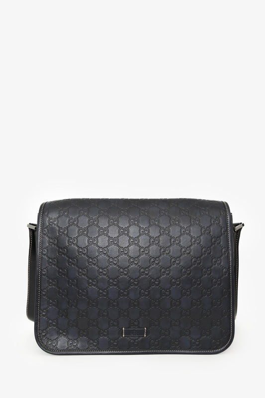 Gucci Black Leather Supreme Messenger Bag