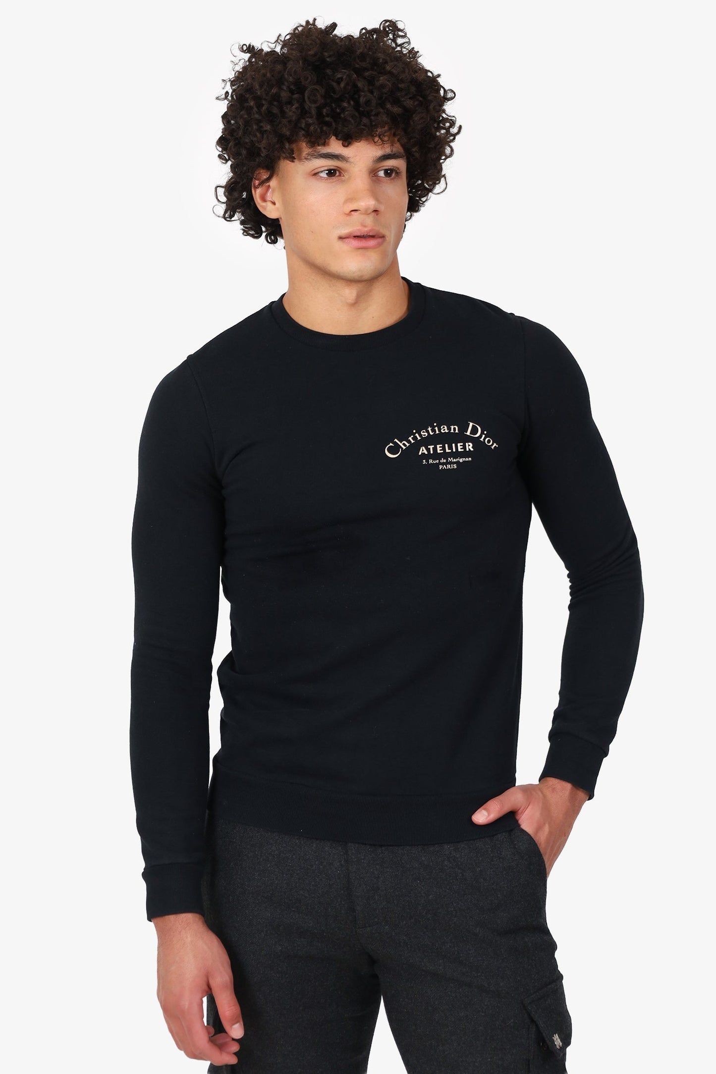 Dior Homme Black Cotton 'Atelier' Print Sweatshirt Size XS