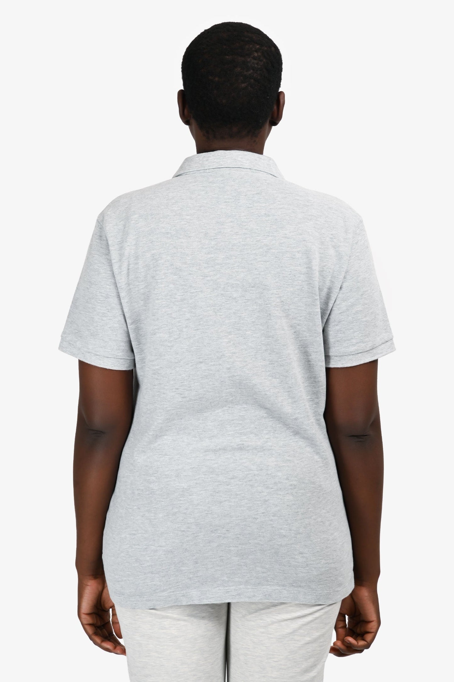 Burberry London Grey Cotton Polo T-Shirt Size L Mens