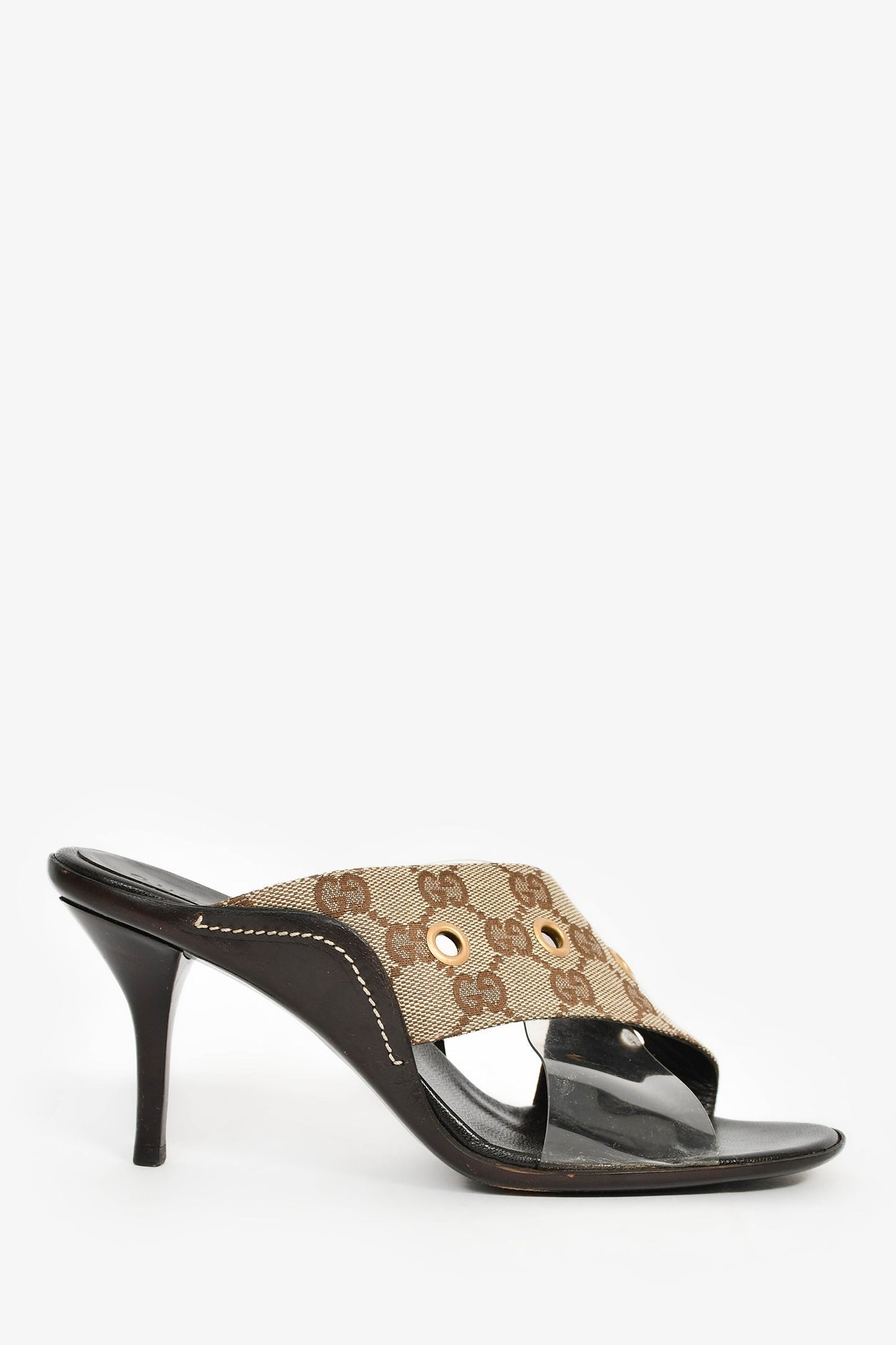 Gucci   Supreme Cross Strap Midi Heels Size 36