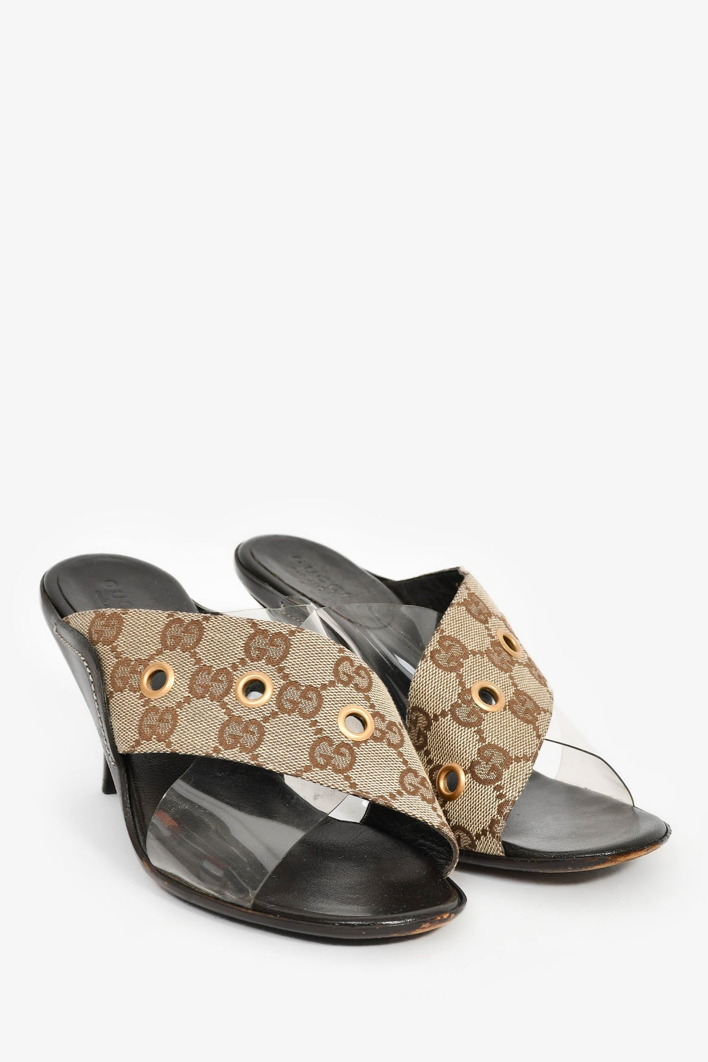 Gucci   Supreme Cross Strap Midi Heels Size 36