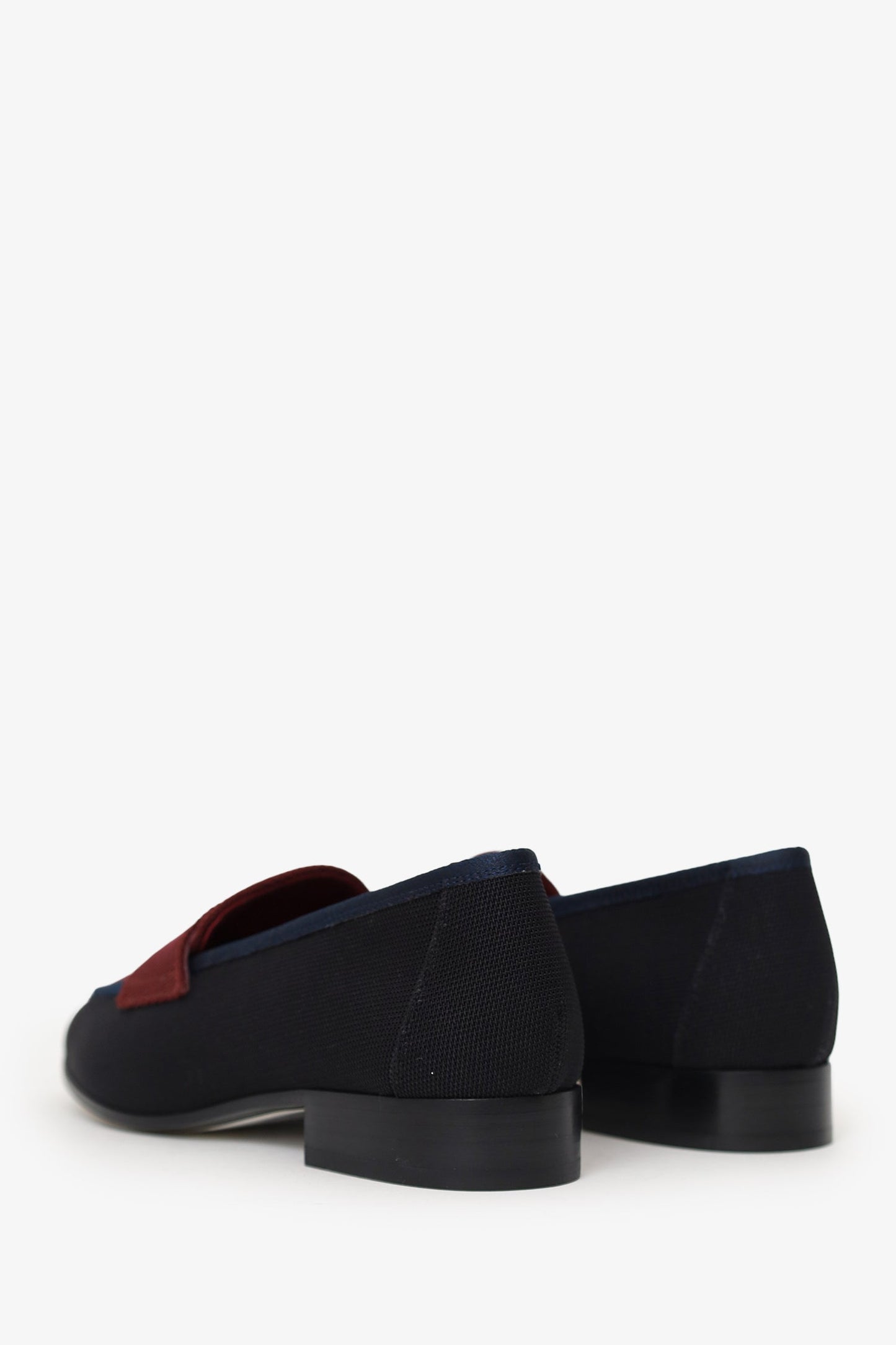 Pre-Loved Chanel™ Black/Burgundy Fabric CC Loafers Size 36