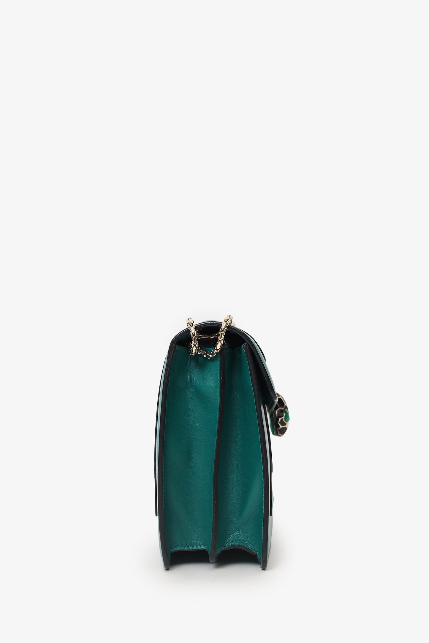 Bvlgari Green Leather Medium Serpenti Forever Shoulder Bag