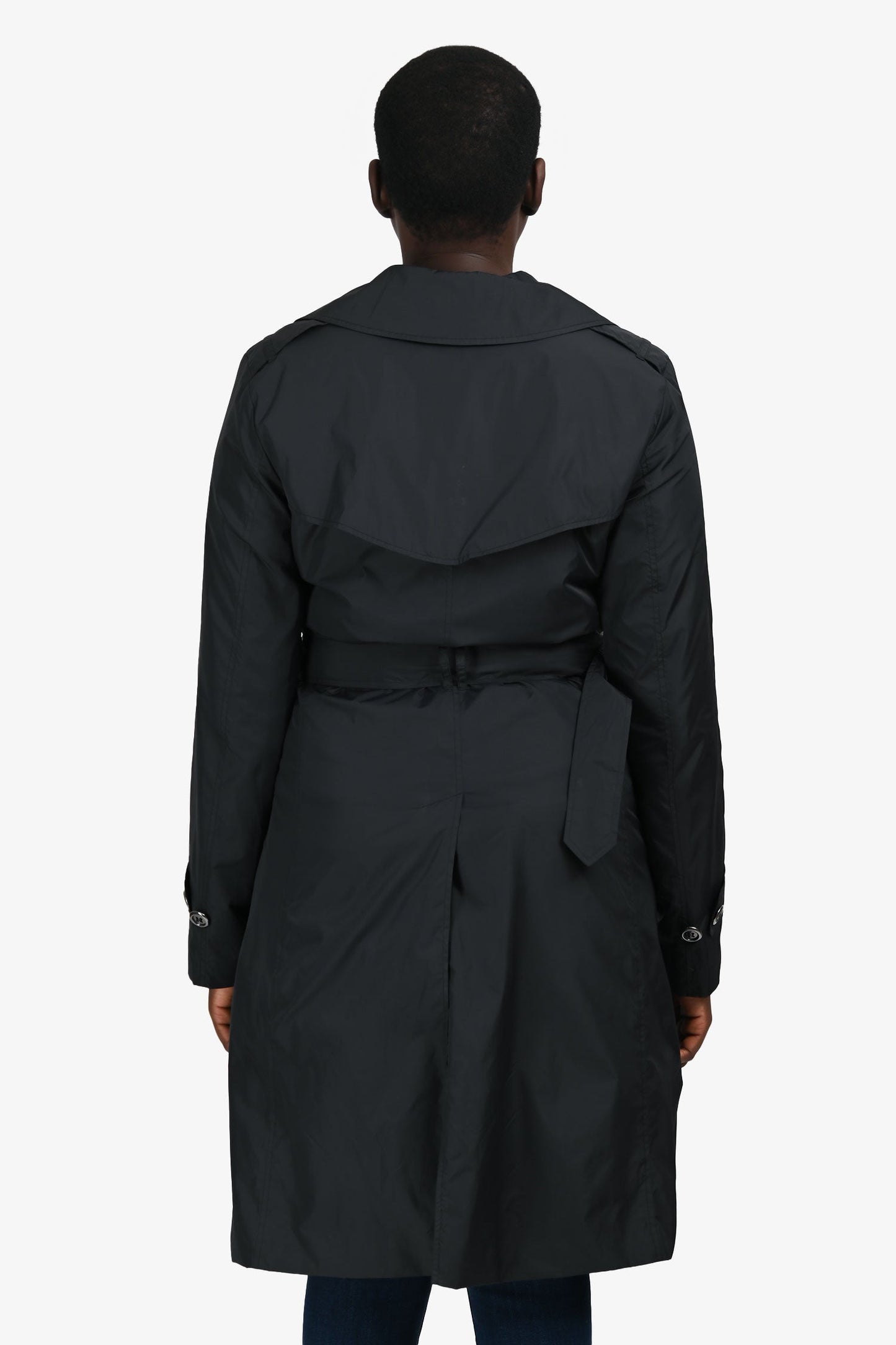 Burberry Black Nylon Trench Size 10