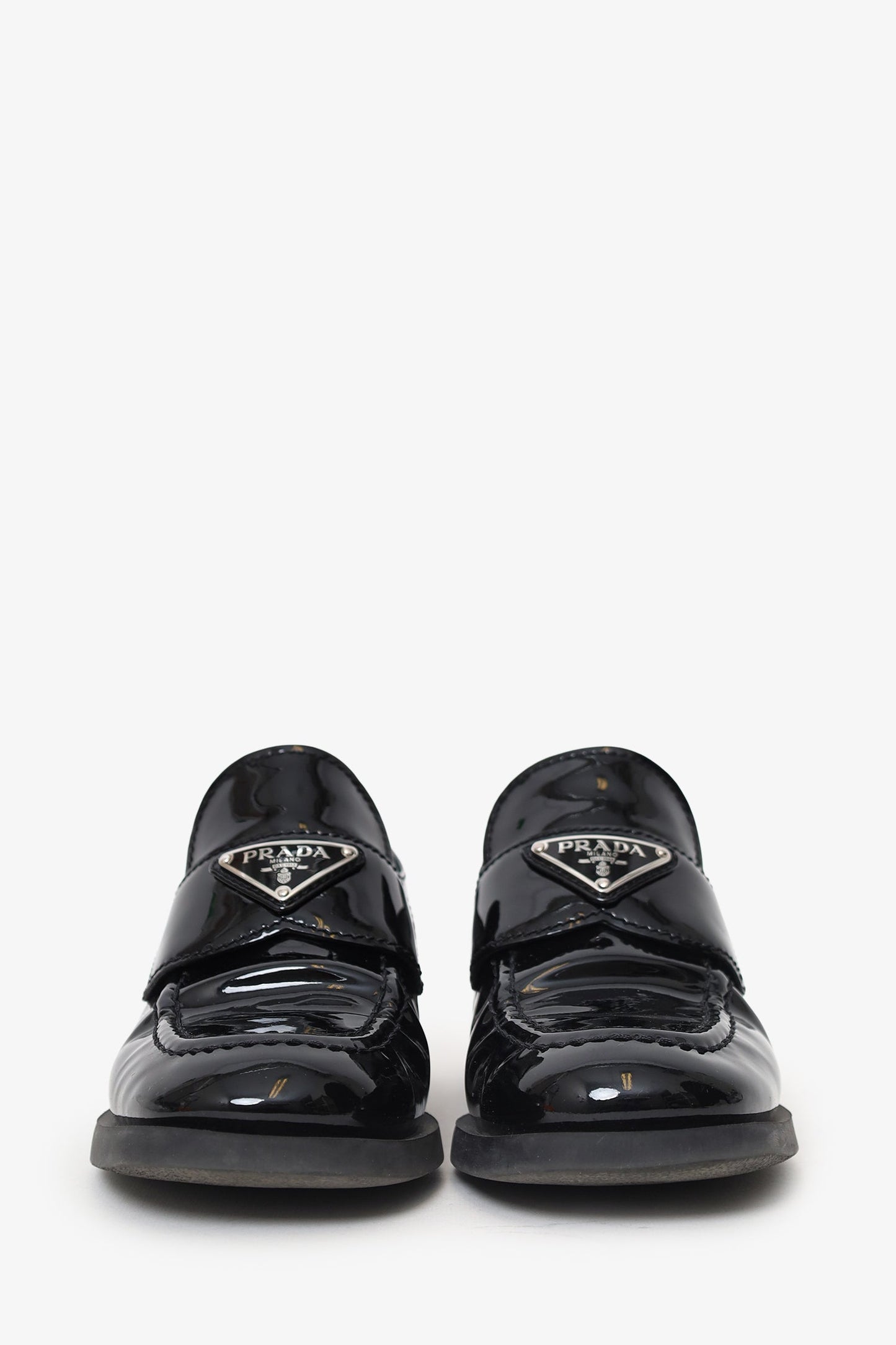 Prada Black Patent Leather Loafer Size 35