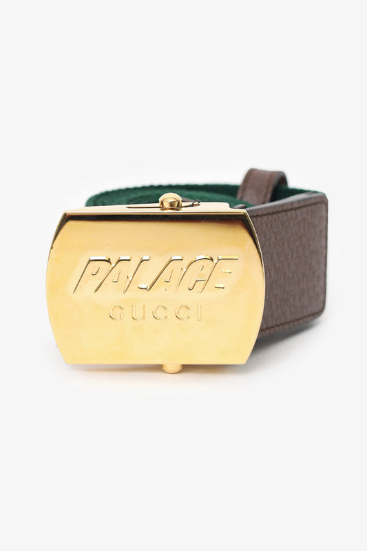 Gucci x Palace Green/Red Web Skater Belt
