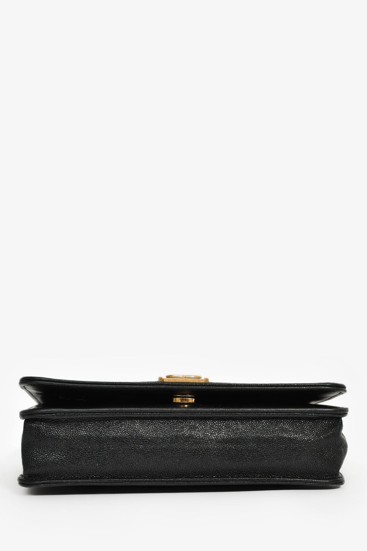 Pre-Loved Chanel™ 2018/19 Black Caviar Leather CC Boy Wallet on Chain