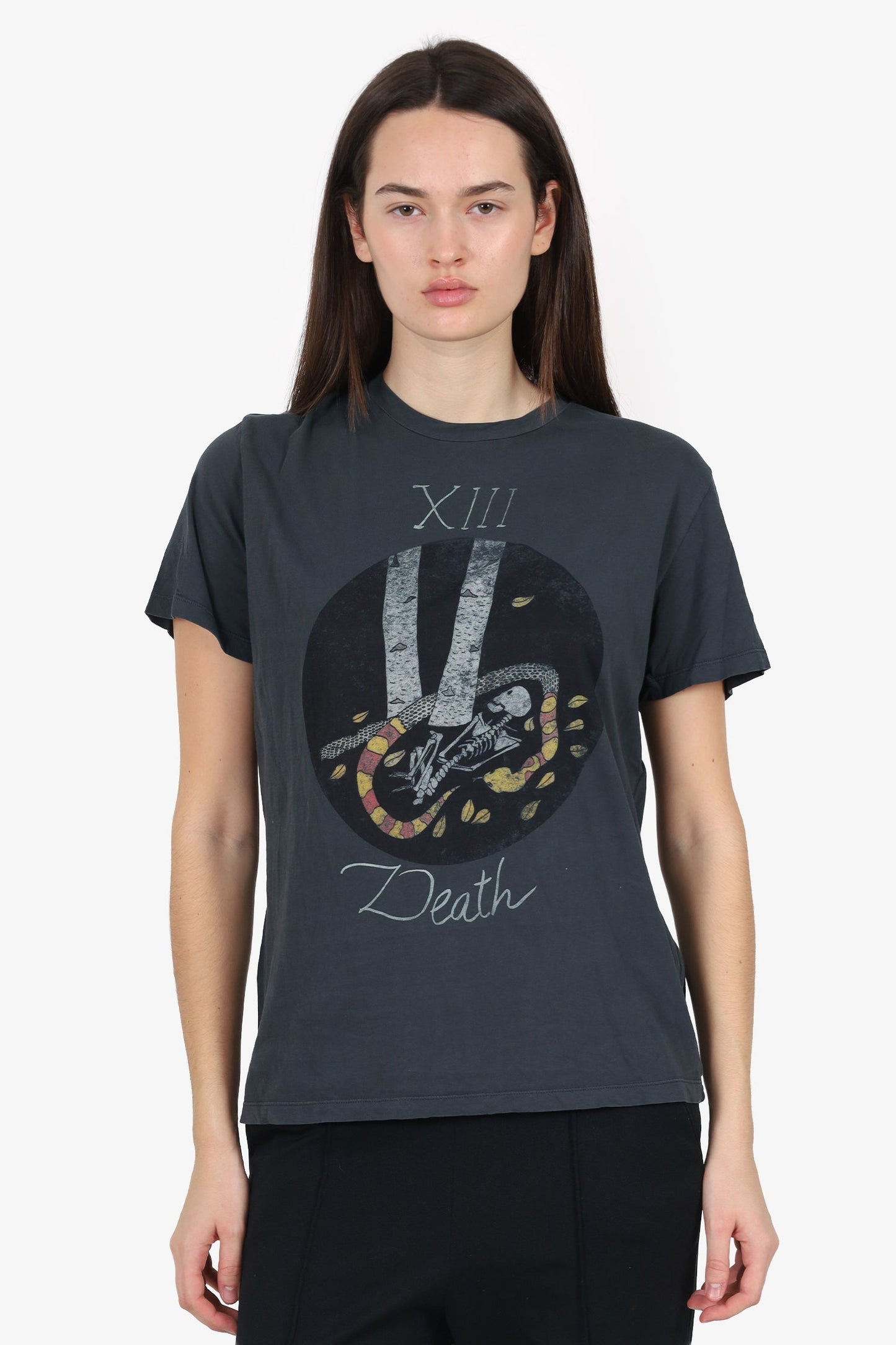 Christian Dior Grey 'X111 Death' Printed T-Shirt Size L